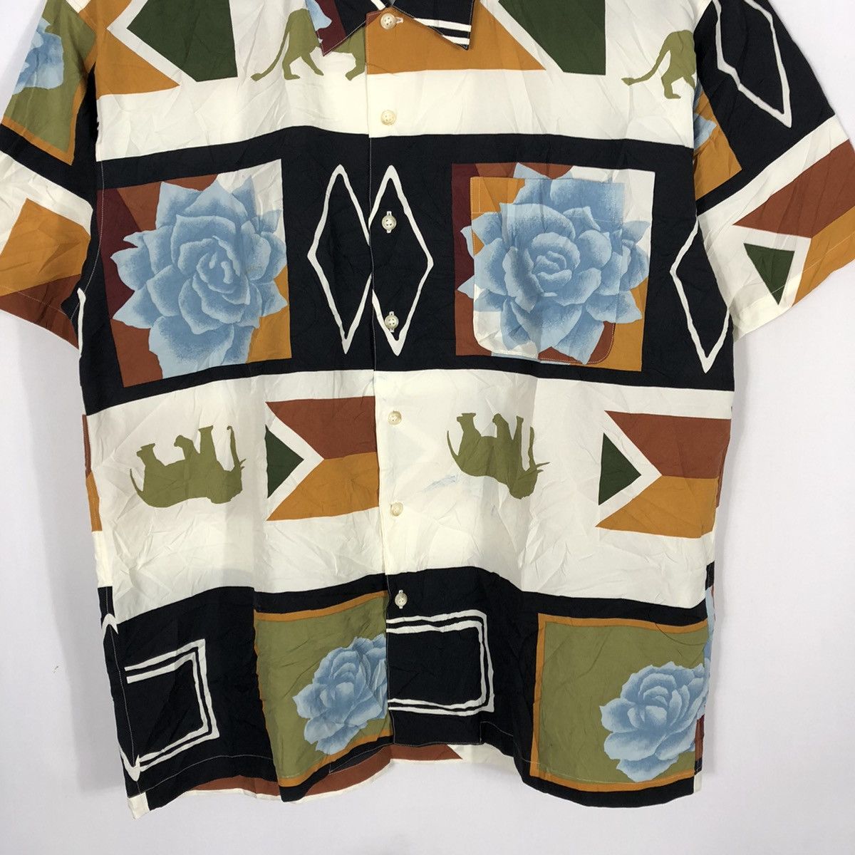 Designer × Japanese Brand × Vintage 🔥Sick🔥Raves Pour Homme Habitat Flora Luxury Buttons Shirts Size US L / EU 52-54 / 3 - 3 Thumbnail