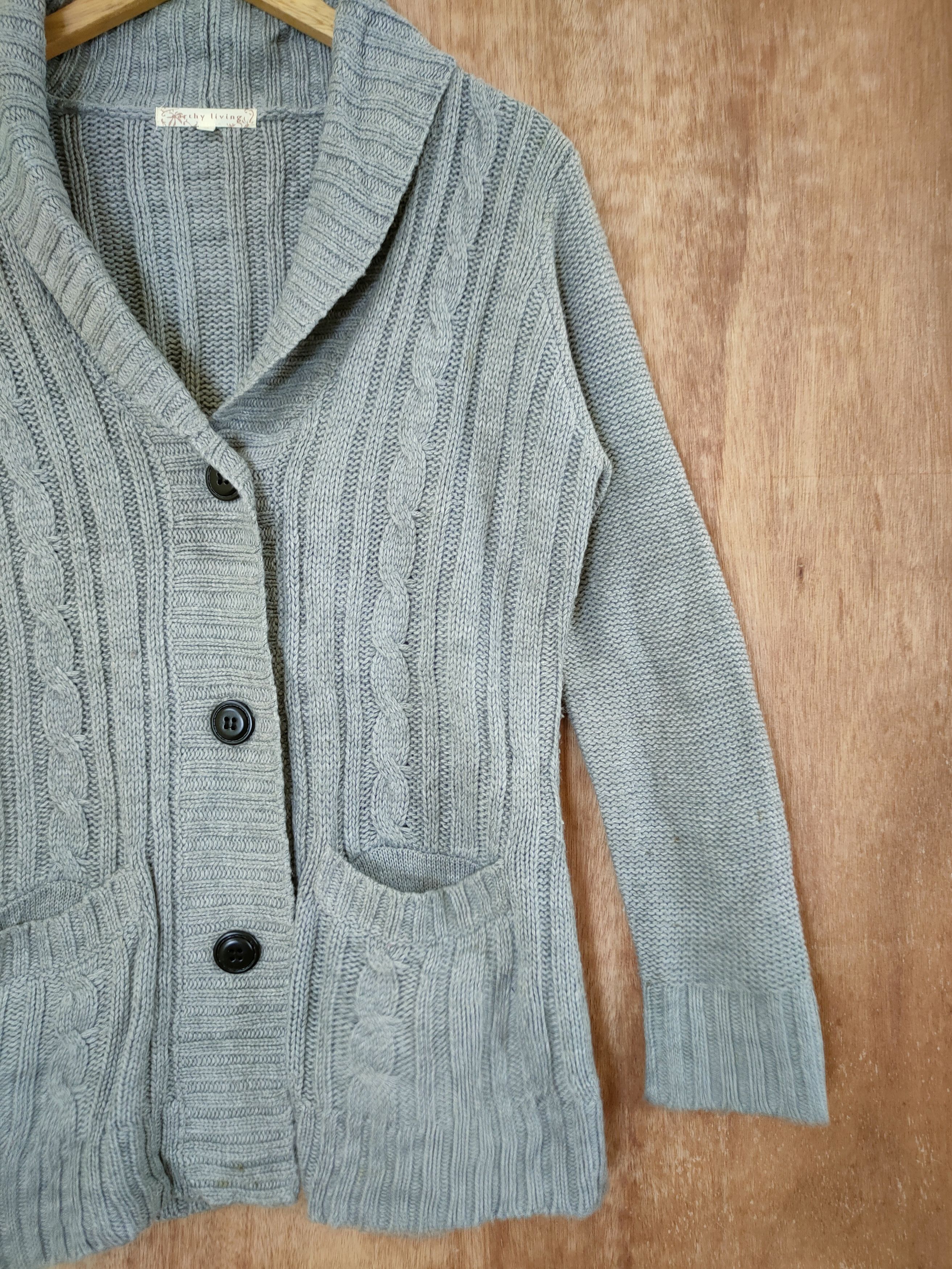Aran Isles Knitwear × Japanese Brand Earthy Living cardigan cable knitwear japan #46-680 Size US M / EU 48-50 / 2 - 3 Thumbnail