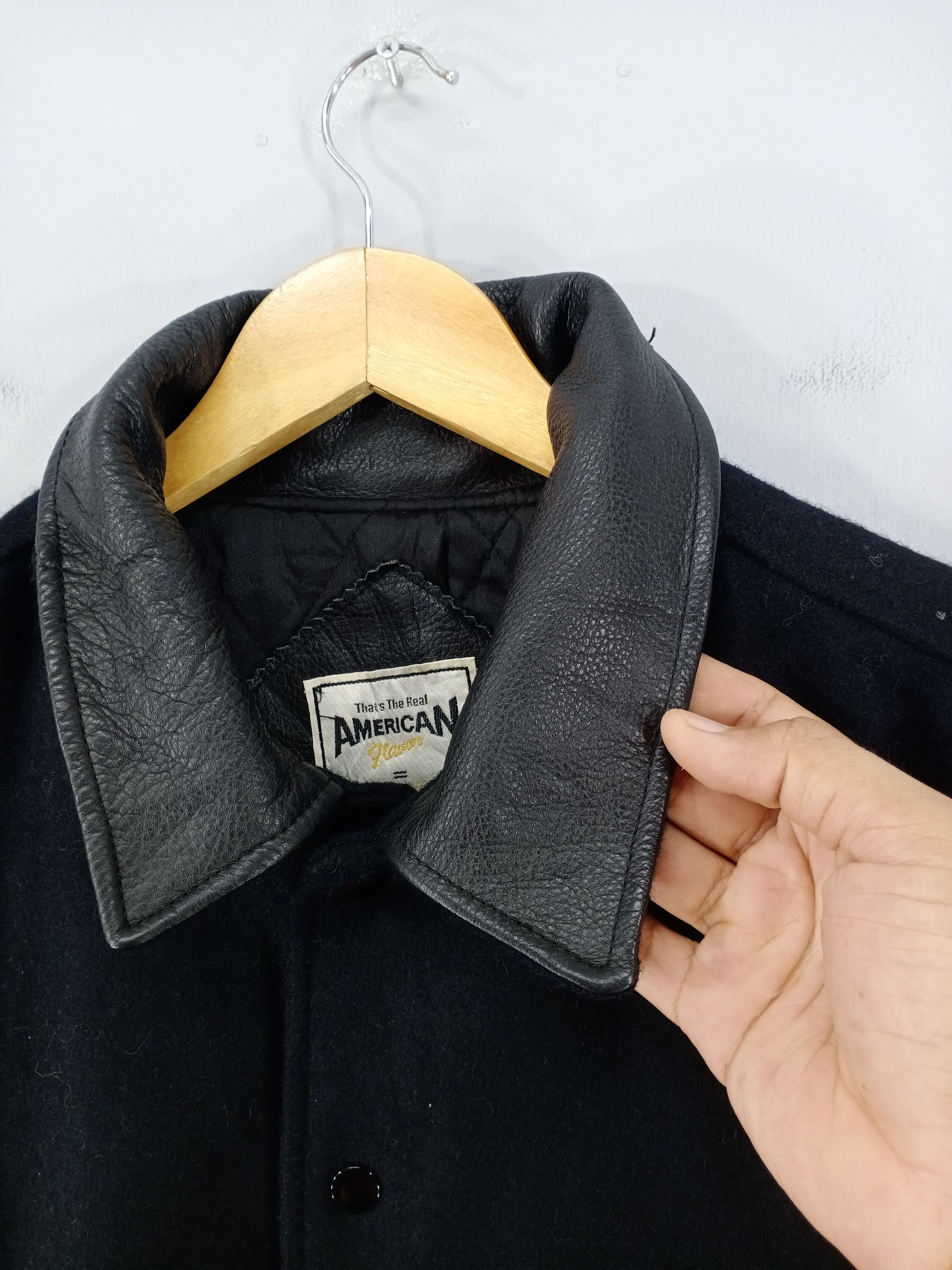 Japanese Brand Vintage Scene Snap Button Wool Varsity Sleeve Leather Jacket Size US L / EU 52-54 / 3 - 5 Thumbnail