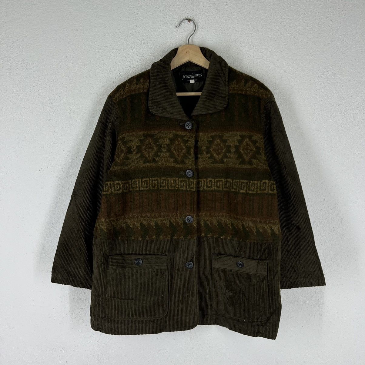 Japanese Brand VINTAGE NAVAJO AZTEC WOOL JACKET JEANJAURES JAPAN MADE Size US M / EU 48-50 / 2 - 1 Thumbnail