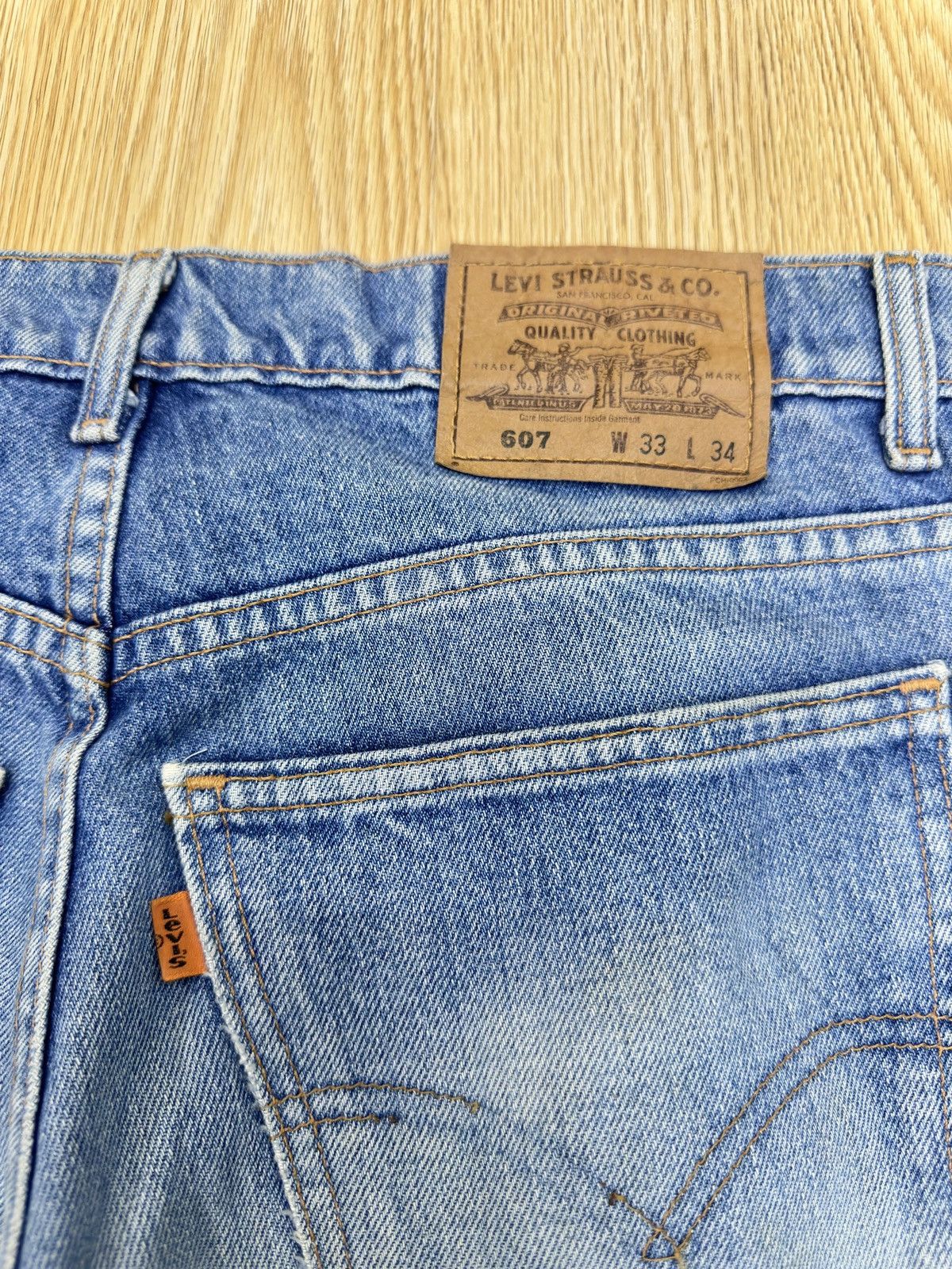 Levi's Vintage 90s Levis 607 Orange Tag Denim 32x29 JJ79 Size US 32 / EU 48 - 5 Thumbnail