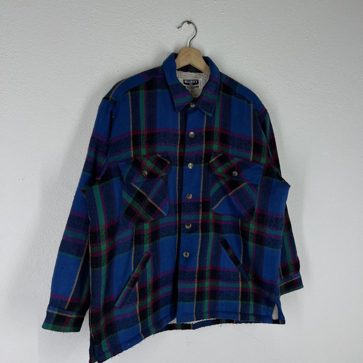 Japanese Brand VINTAGE FLANNEL WOOL JACKET RARE COLOUR BLUEKY JAPAN MADE Size US M / EU 48-50 / 2 - 3 Thumbnail