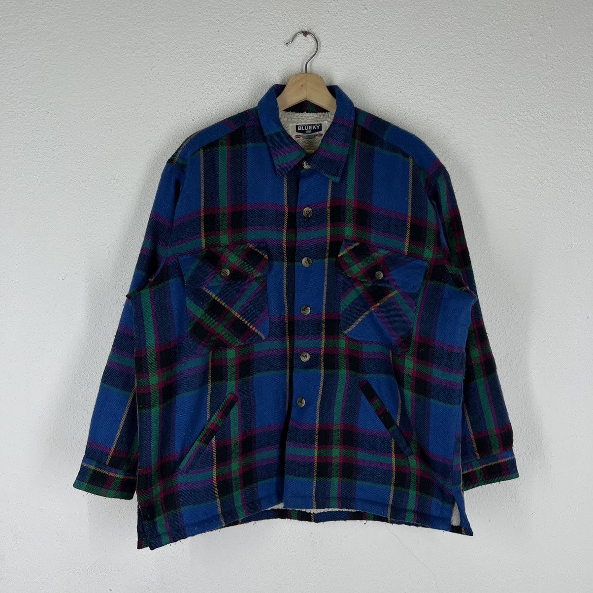 Japanese Brand VINTAGE FLANNEL WOOL JACKET RARE COLOUR BLUEKY JAPAN MADE Size US M / EU 48-50 / 2 - 1 Thumbnail