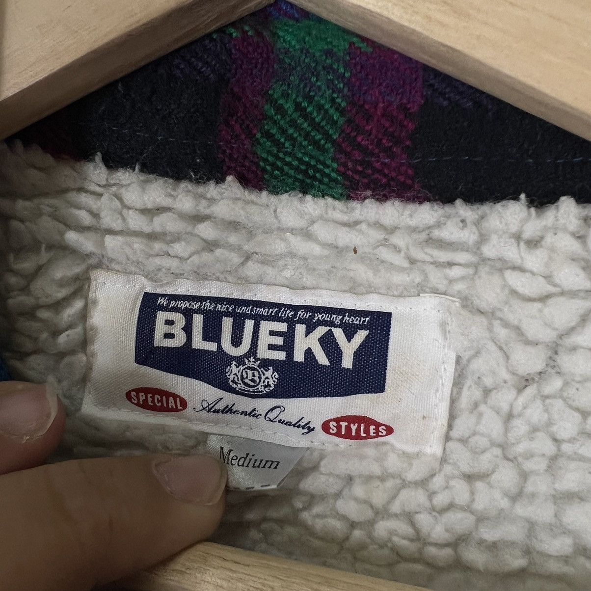 Japanese Brand VINTAGE FLANNEL WOOL JACKET RARE COLOUR BLUEKY JAPAN MADE Size US M / EU 48-50 / 2 - 10 Thumbnail