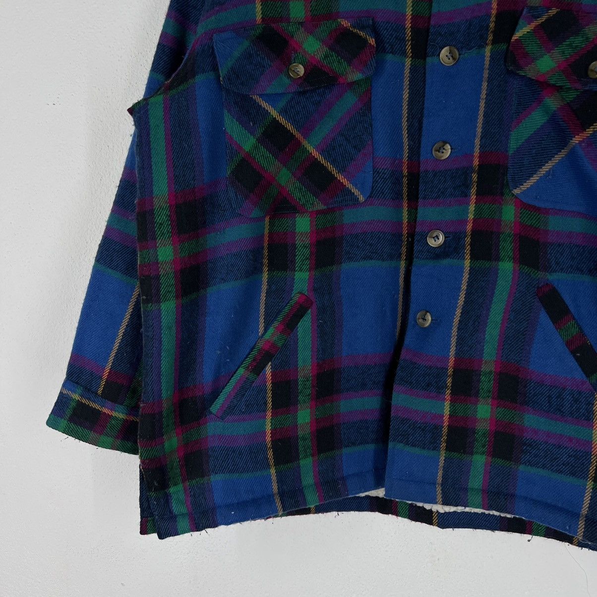 Japanese Brand VINTAGE FLANNEL WOOL JACKET RARE COLOUR BLUEKY JAPAN MADE Size US M / EU 48-50 / 2 - 4 Thumbnail