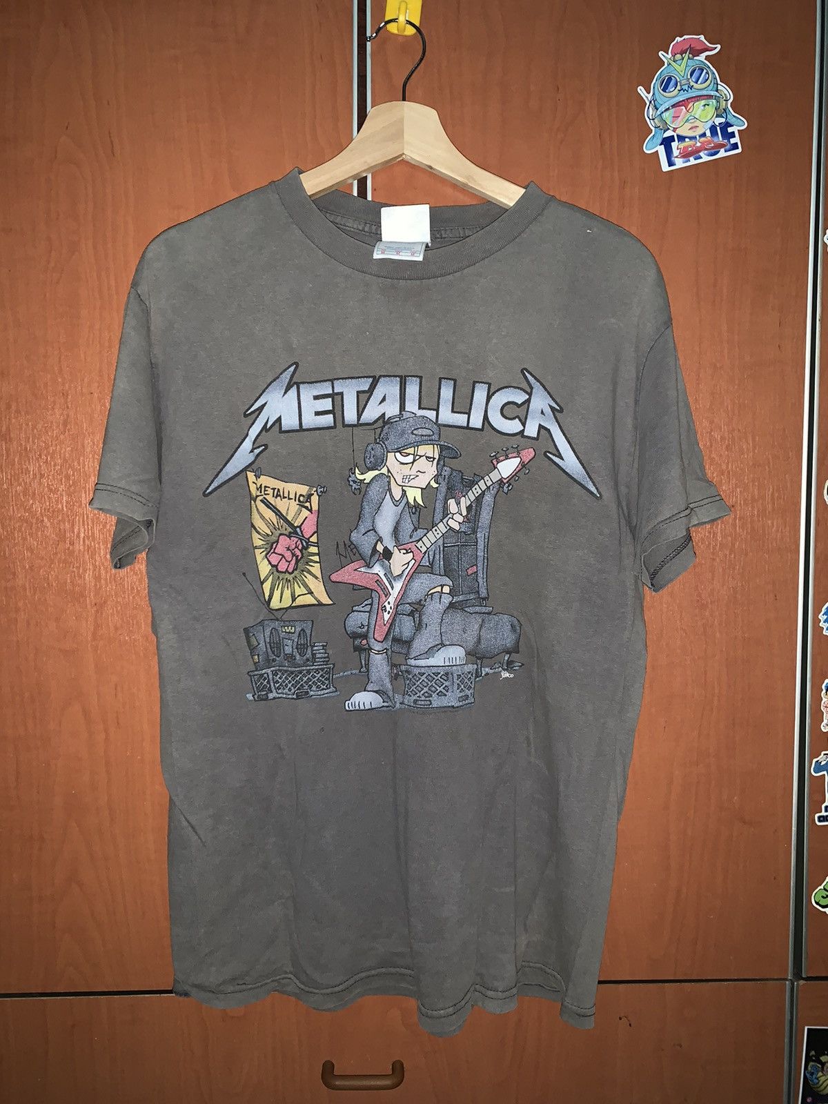 image of Band Tees x Metallica Vintage 00’S Metallica Fan Club Made!!(Distressed) in Grey (Size Medium)