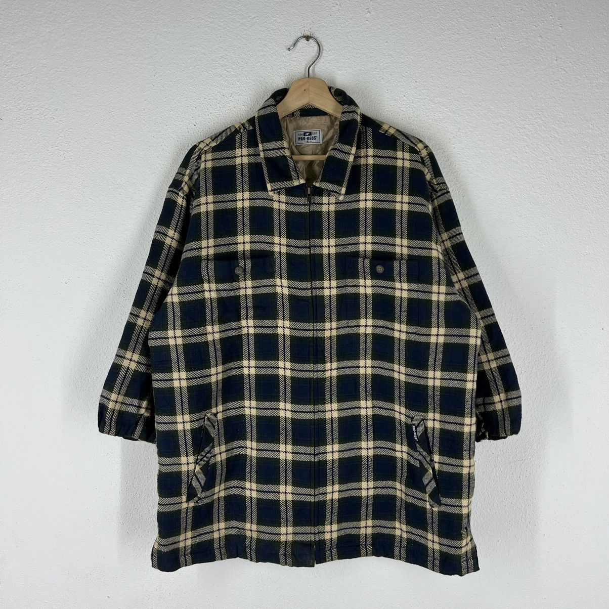 VINTAGE FLANNEL JACKET TARTAN DESIGN PRO KEDS ISSEYMIYAKE