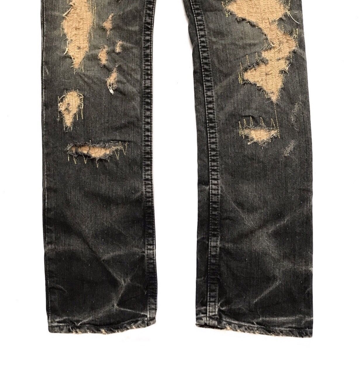 Japanese Brand IRISH PATCHWORK EMBROIDERY FLARE JEANS Size US 30 / EU 46 - 3 Thumbnail