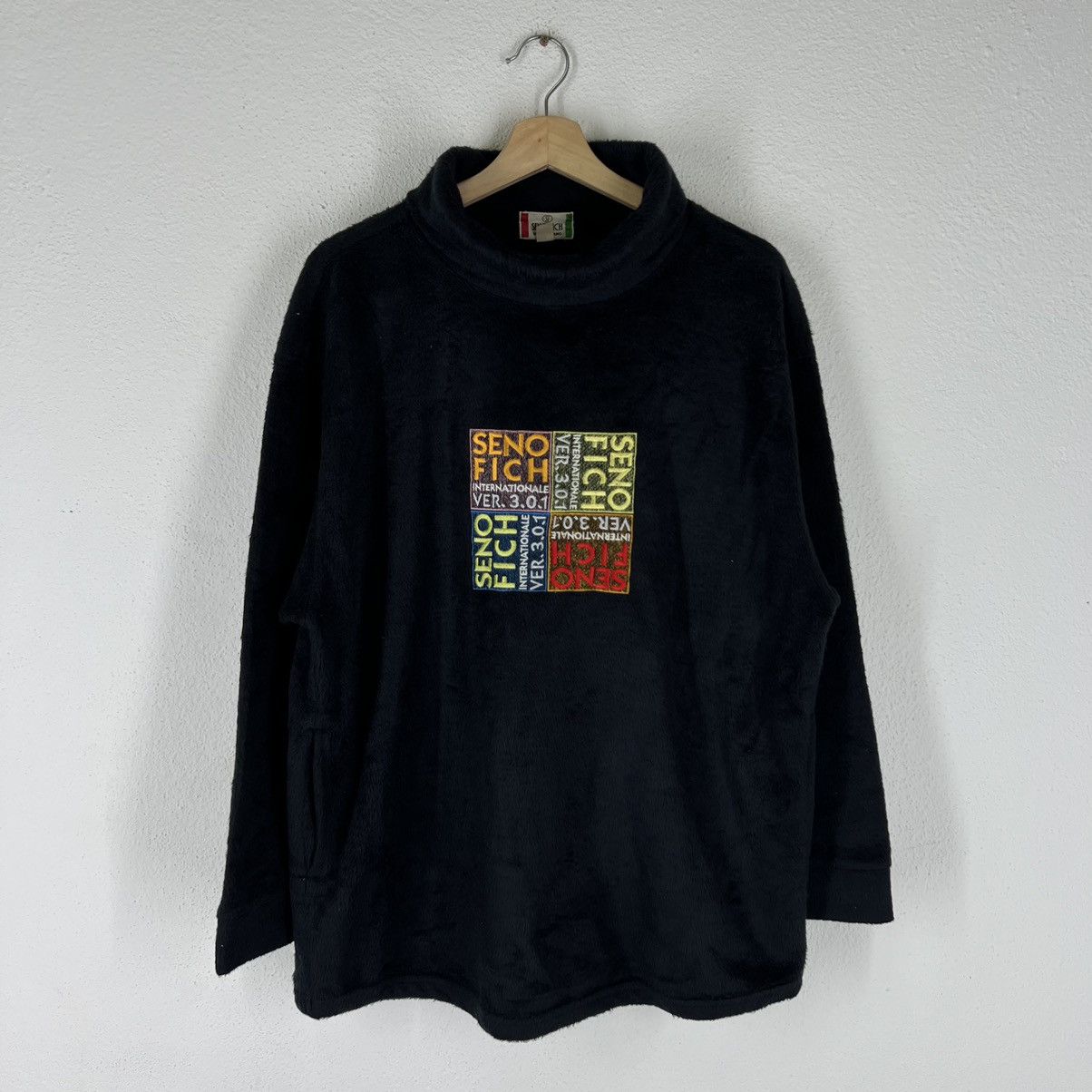 Japanese Brand VINTAGE TURTLE NECK SWEATSHIRT SENO FICH JAPAN MADE BIG LOGO Size US M / EU 48-50 / 2 - 1 Thumbnail