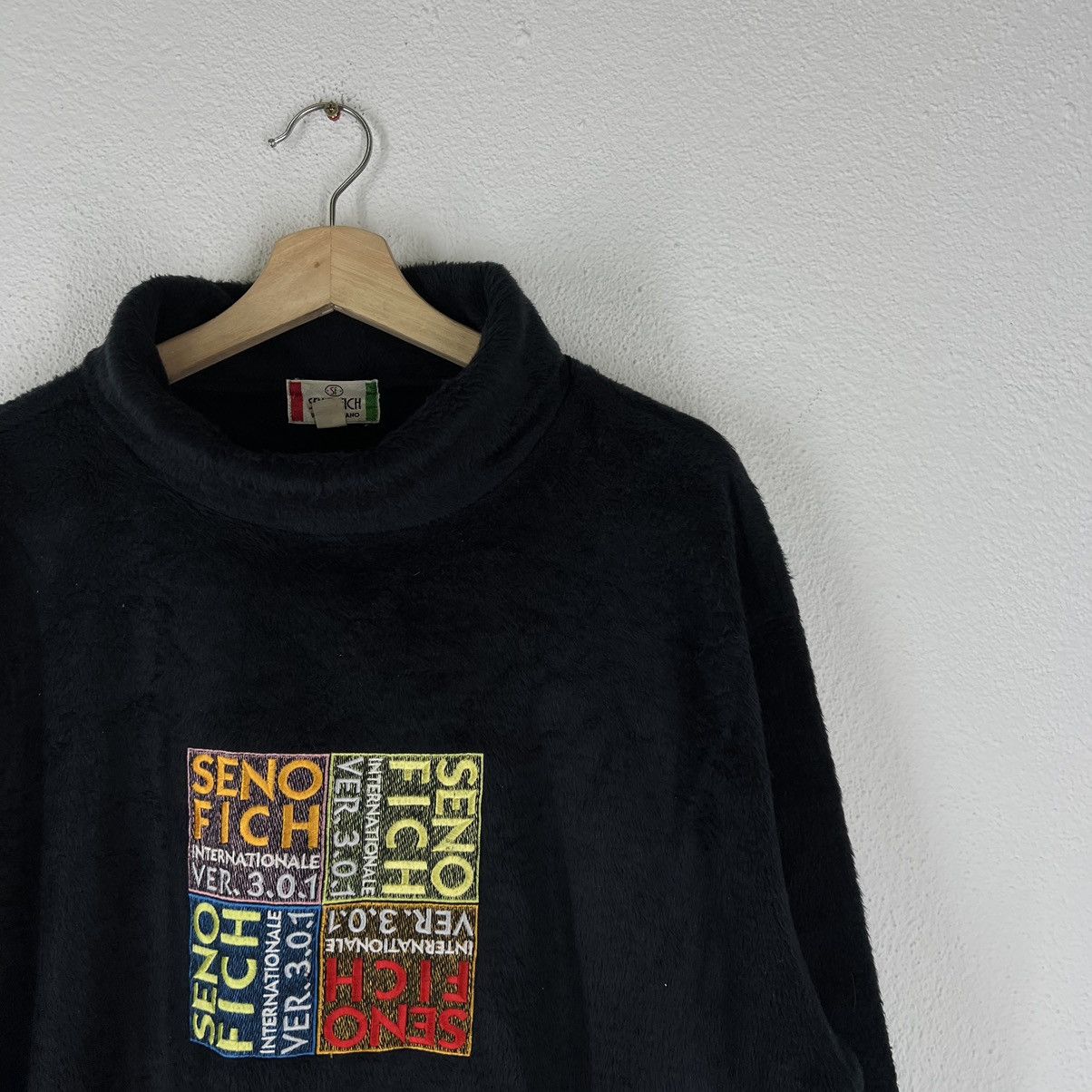 Japanese Brand VINTAGE TURTLE NECK SWEATSHIRT SENO FICH JAPAN MADE BIG LOGO Size US M / EU 48-50 / 2 - 4 Thumbnail