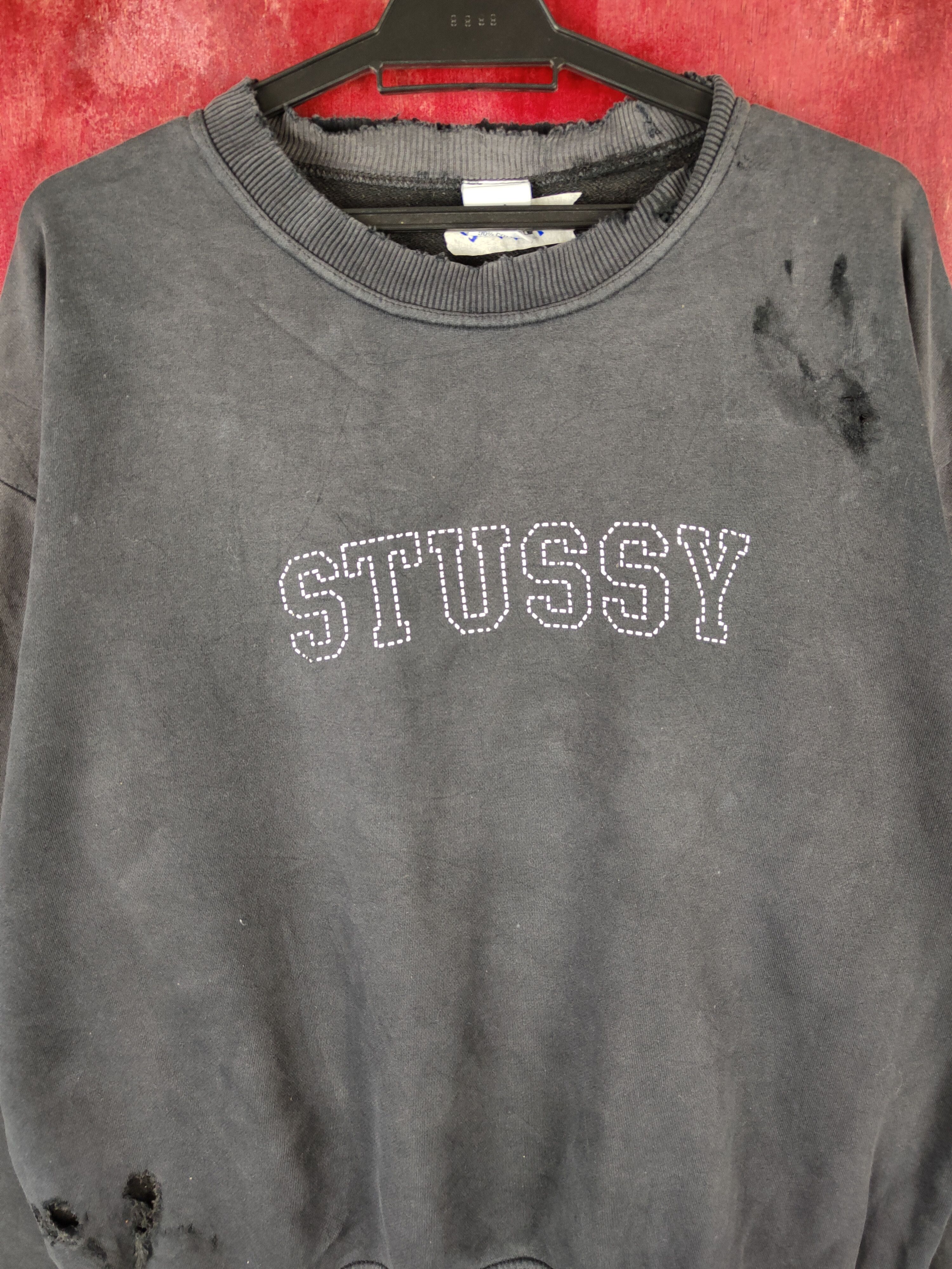 Stussy Stussy - 21 Faded Dark Blue distressed Sweatshirt #5414 DLAL Size US L / EU 52-54 / 3 - 2 Thumbnail