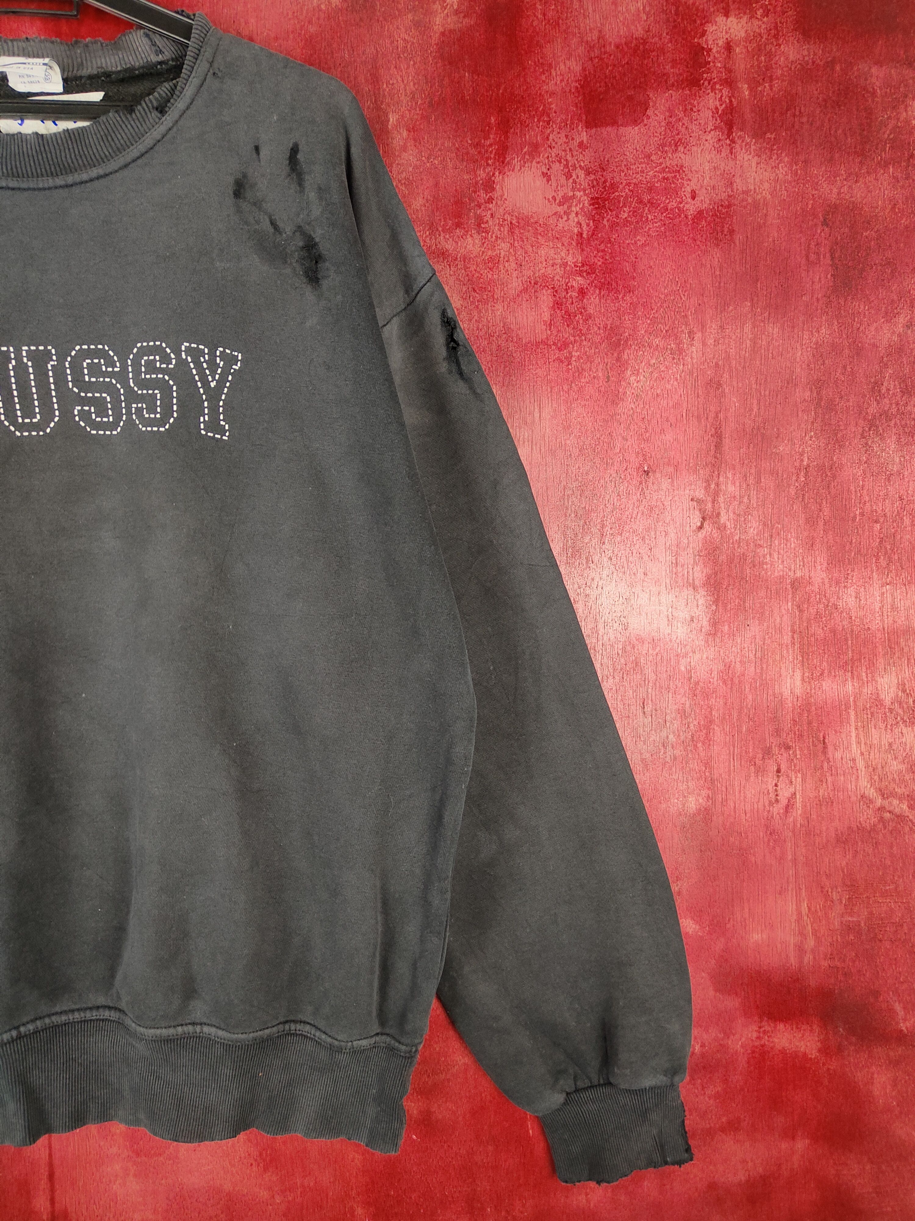 Stussy Stussy - 21 Faded Dark Blue distressed Sweatshirt #5414 DLAL Size US L / EU 52-54 / 3 - 7 Thumbnail