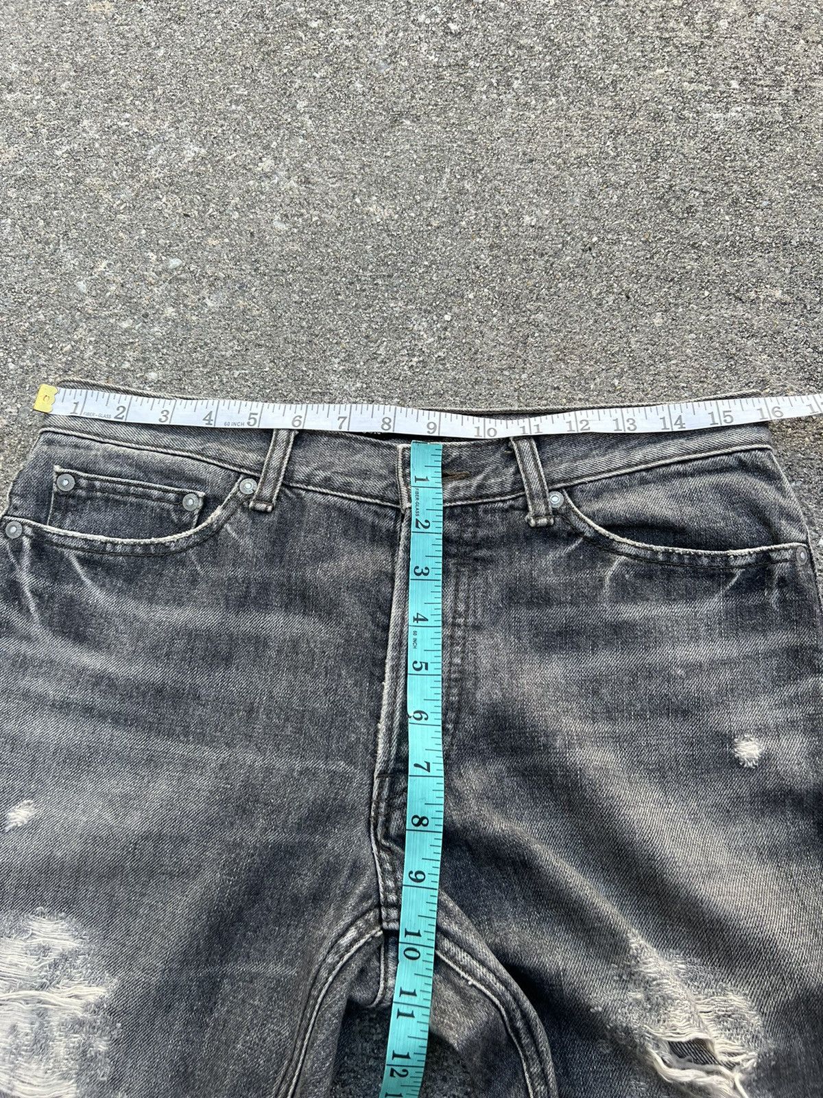 Lounge Lizard Vintage Lounge Lizard Distress Fade Black Denim Jeans Size US 31 - 2 Thumbnail
