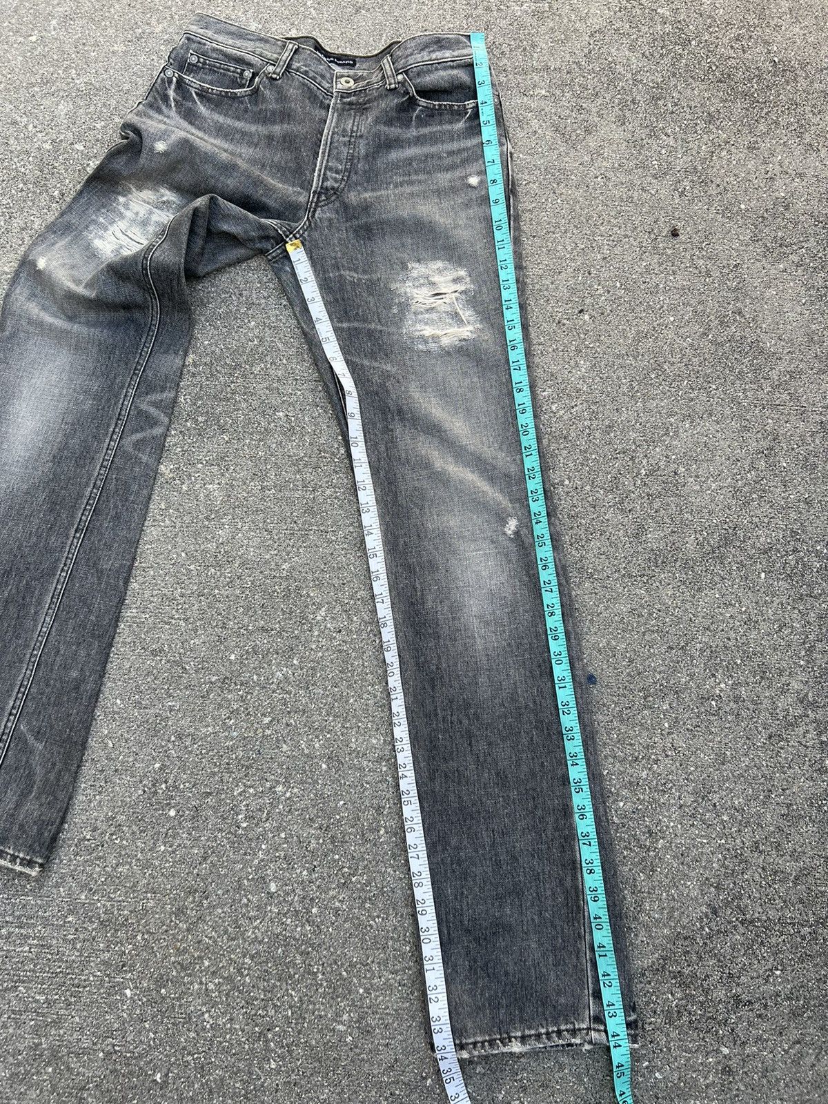 Lounge Lizard Vintage Lounge Lizard Distress Fade Black Denim Jeans Size US 31 - 4 Thumbnail