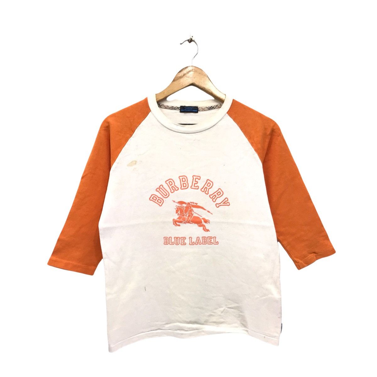 Burberry × Designer Vintage Burberry Blue Label Big Logo Tshirt Size S / US 4 / IT 40 - 1 Thumbnail