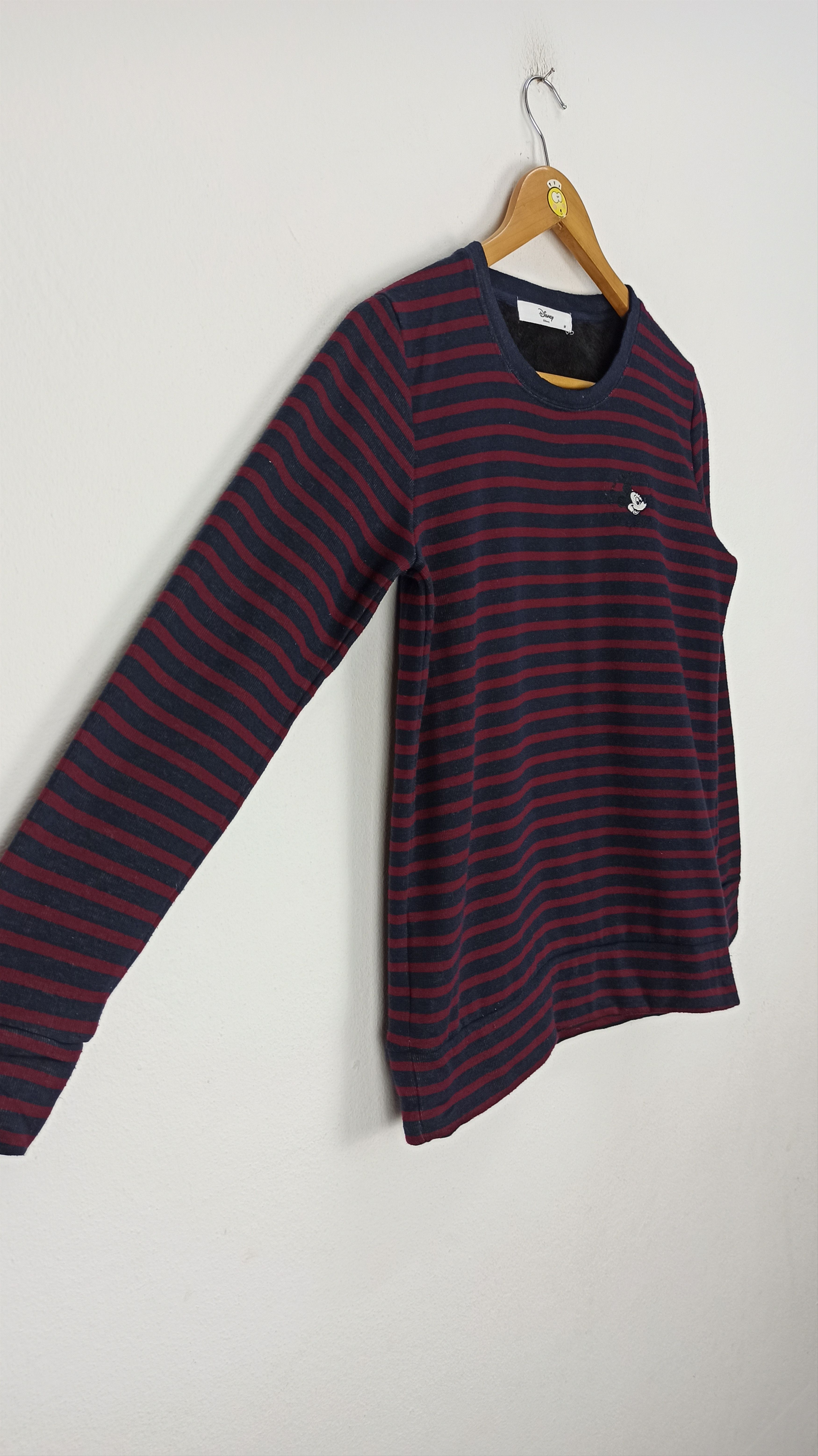 Disney Rare🔥 Mickey Mouse Stripes Sweatshirt Kurt Cobain Size US S / EU 44-46 / 1 - 4 Thumbnail
