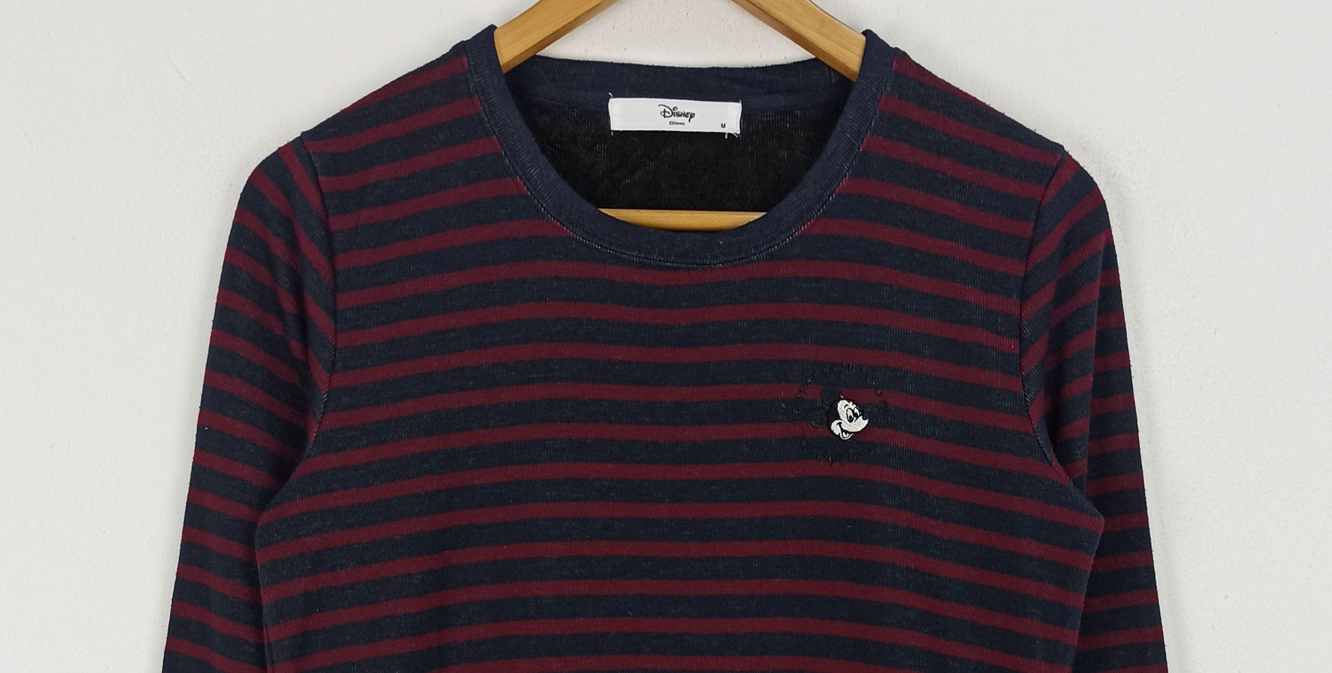 Disney Rare🔥 Mickey Mouse Stripes Sweatshirt Kurt Cobain Size US S / EU 44-46 / 1 - 2 Thumbnail