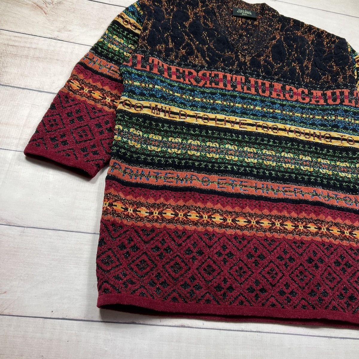 Jean Paul Gaultier Jena Paul Gaultier Maille Glitter Spellout Sweater Knitwear Size M / US 6-8 / IT 42-44 - 2 Thumbnail