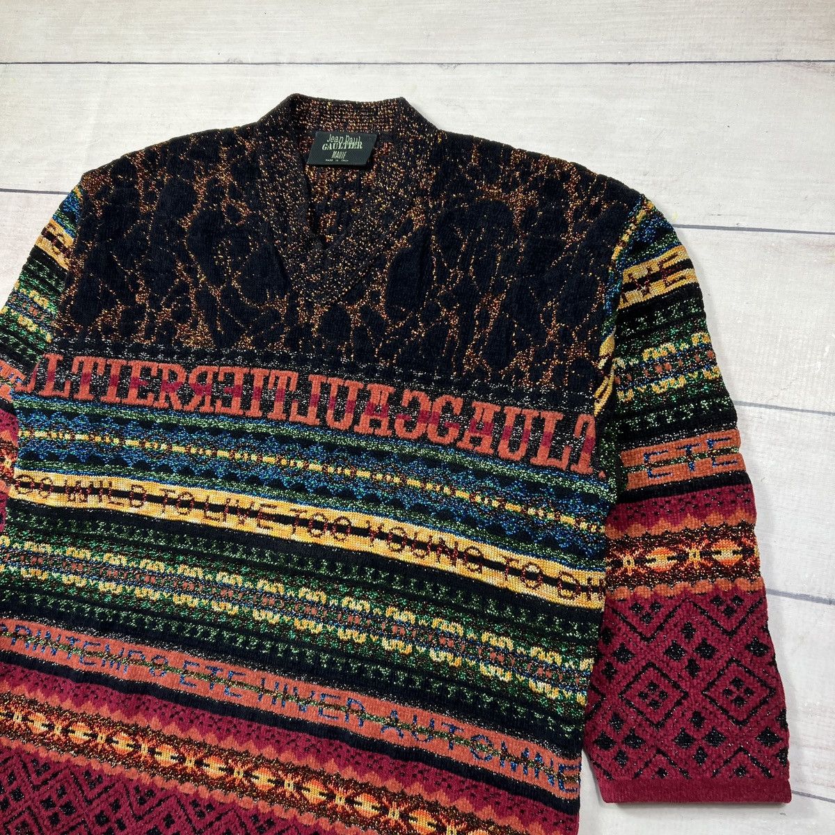 Jean Paul Gaultier Jena Paul Gaultier Maille Glitter Spellout Sweater Knitwear Size M / US 6-8 / IT 42-44 - 3 Thumbnail