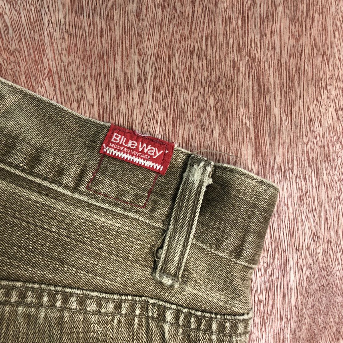Japanese Brand DL Blue Way Brown Denim Jeans streetwear Pants #c275 Size US 33 - 11 Thumbnail