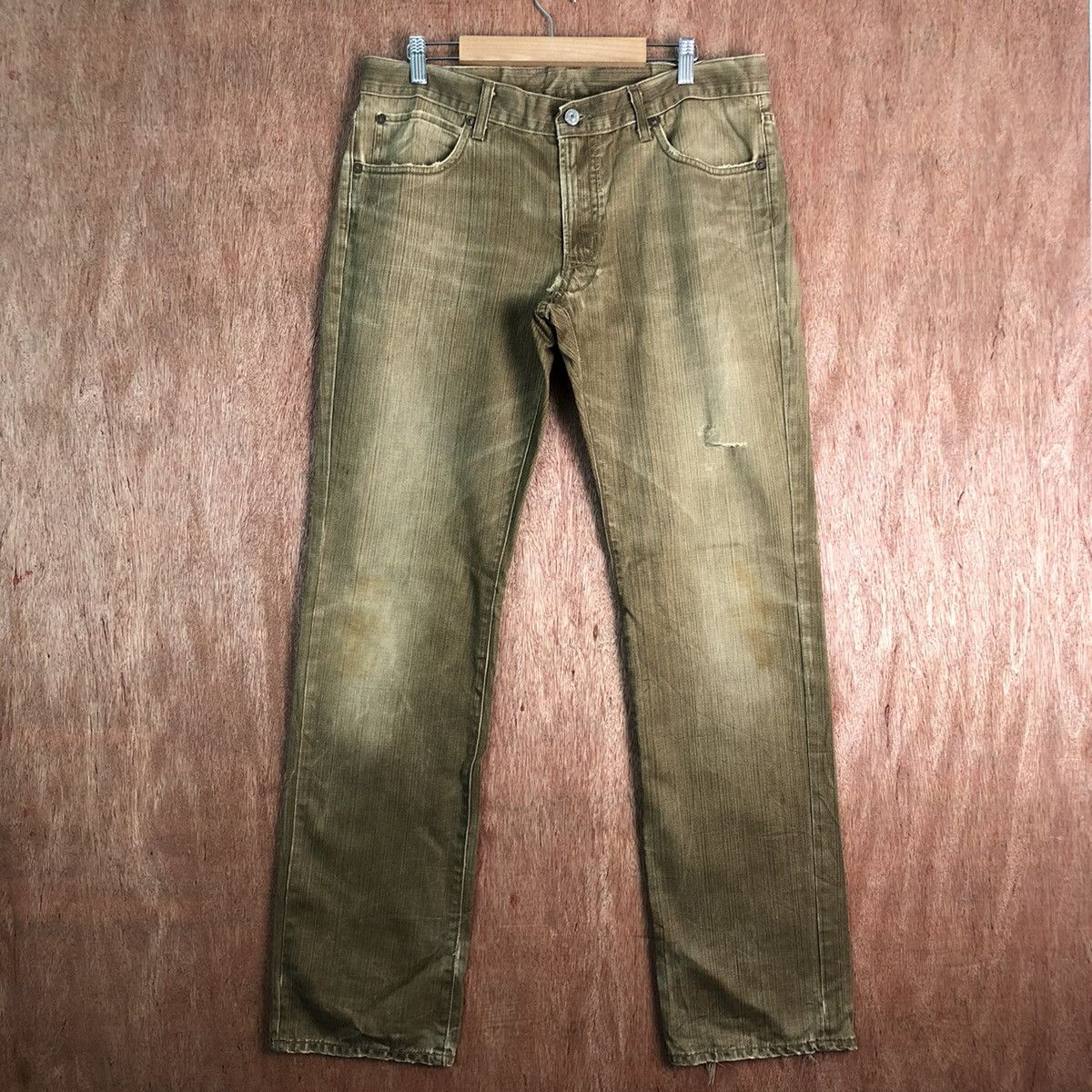Japanese Brand DL Blue Way Brown Denim Jeans streetwear Pants #c275 Size US 33 - 1 Thumbnail
