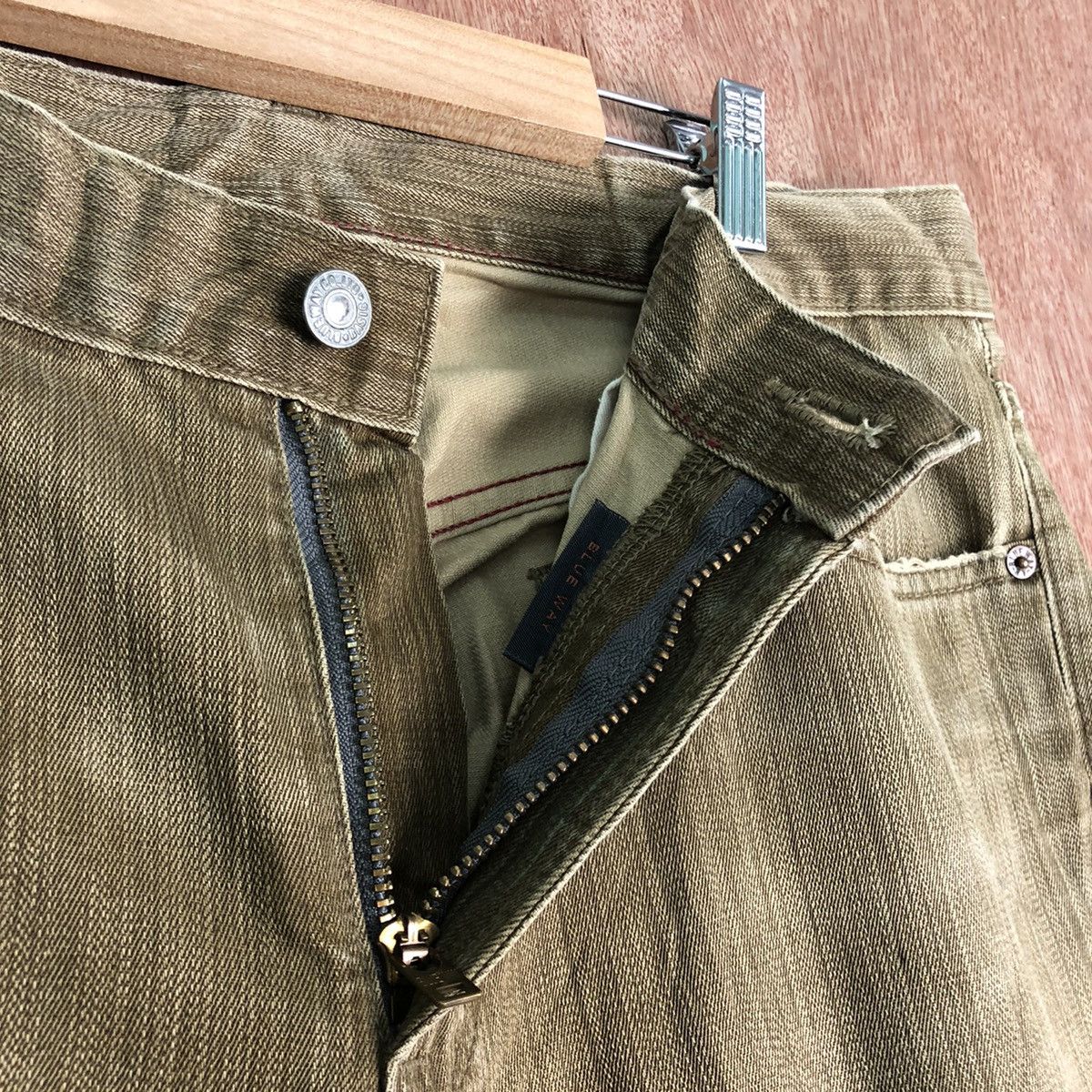 Japanese Brand DL Blue Way Brown Denim Jeans streetwear Pants #c275 Size US 33 - 6 Thumbnail