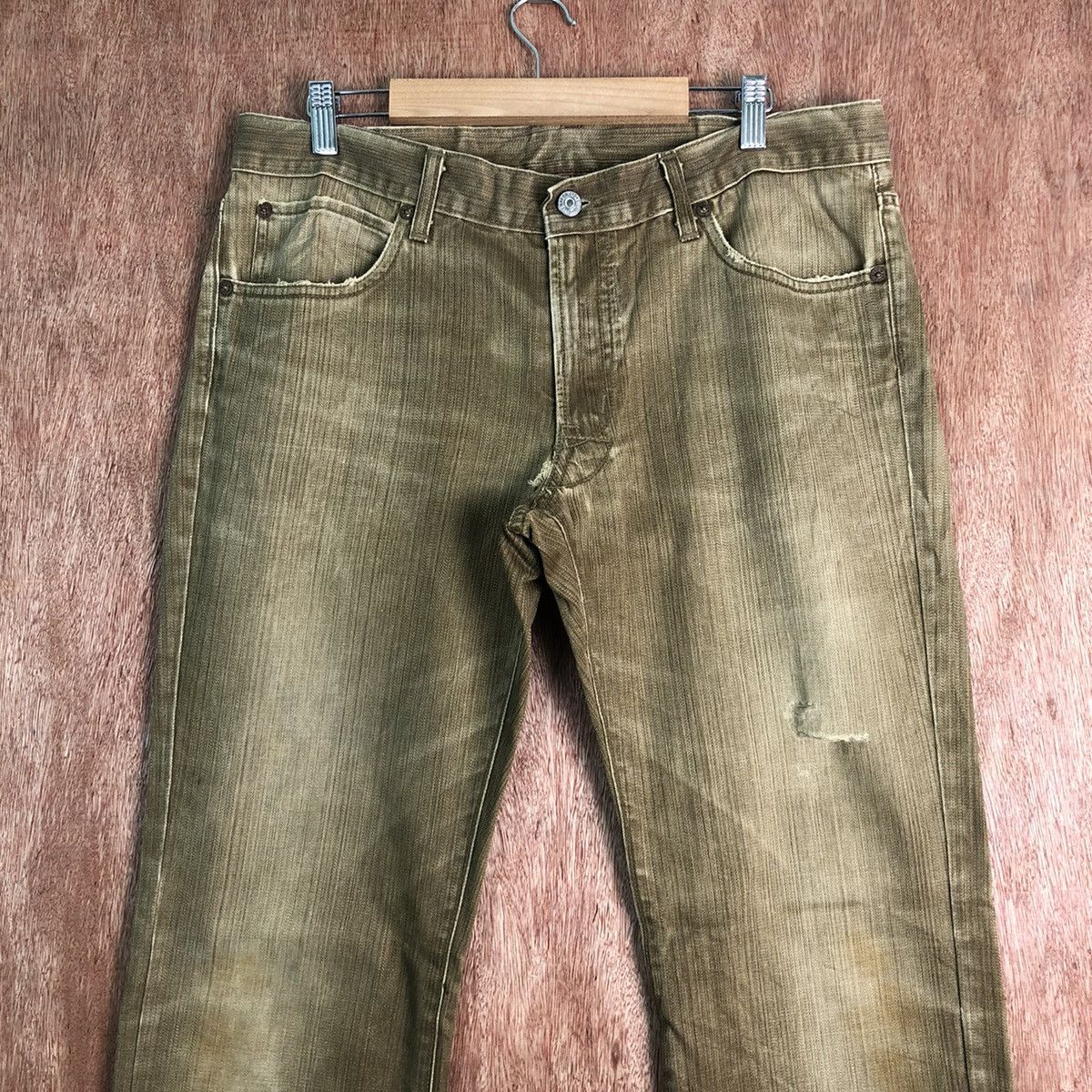 Japanese Brand DL Blue Way Brown Denim Jeans streetwear Pants #c275 Size US 33 - 2 Thumbnail