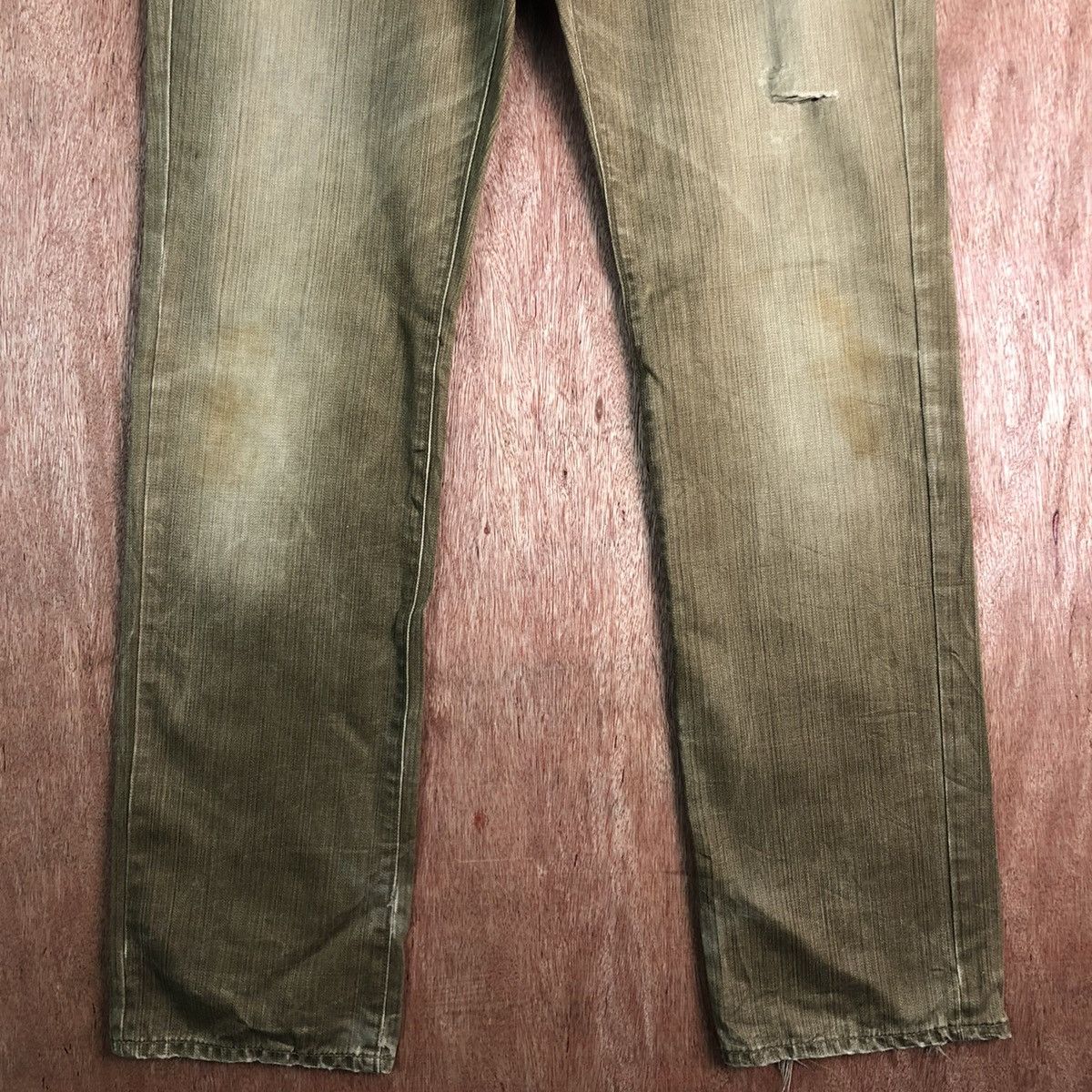 Japanese Brand DL Blue Way Brown Denim Jeans streetwear Pants #c275 Size US 33 - 3 Thumbnail
