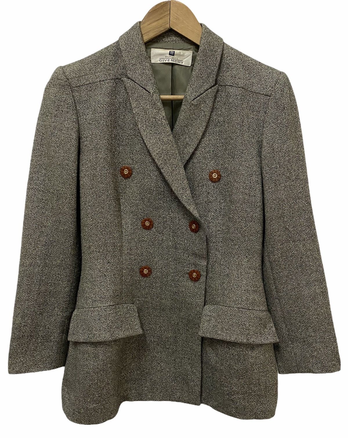 Givenchy GIVENCHY Grey Single Breast Wool Winter Blazer Coat Size US S / EU 44-46 / 1 - 1 Thumbnail
