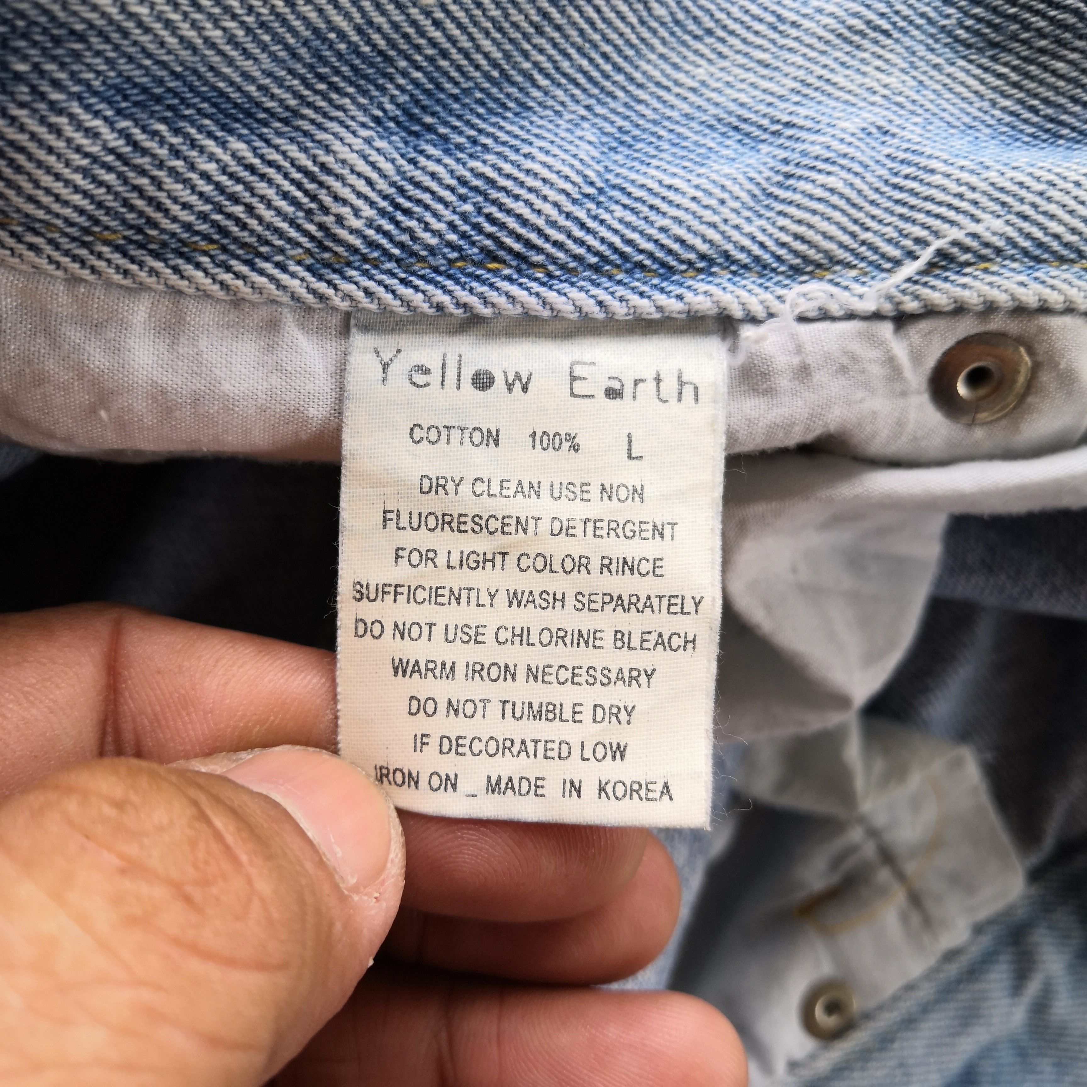 Japanese Brand Vintage Y2K Yellow Earth Jeans Distressed Japanese Denim Size 28" / US 6 / IT 42 - 6 Thumbnail