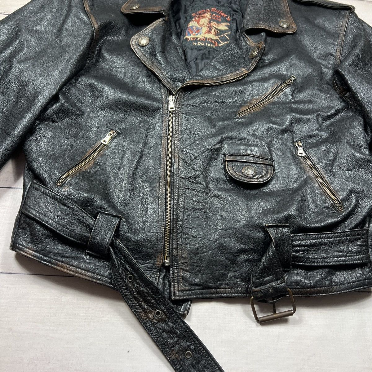 Vintage Vintage Leather Jacket Brown Biker Motor Ramones Size US XL / EU 56 / 4 - 5 Thumbnail