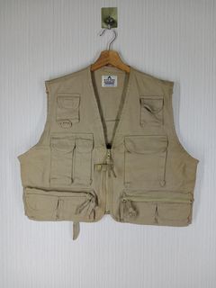 Saftbak Fly Fishing Vest Men´s Large Made In USA Tan Multi Pocket