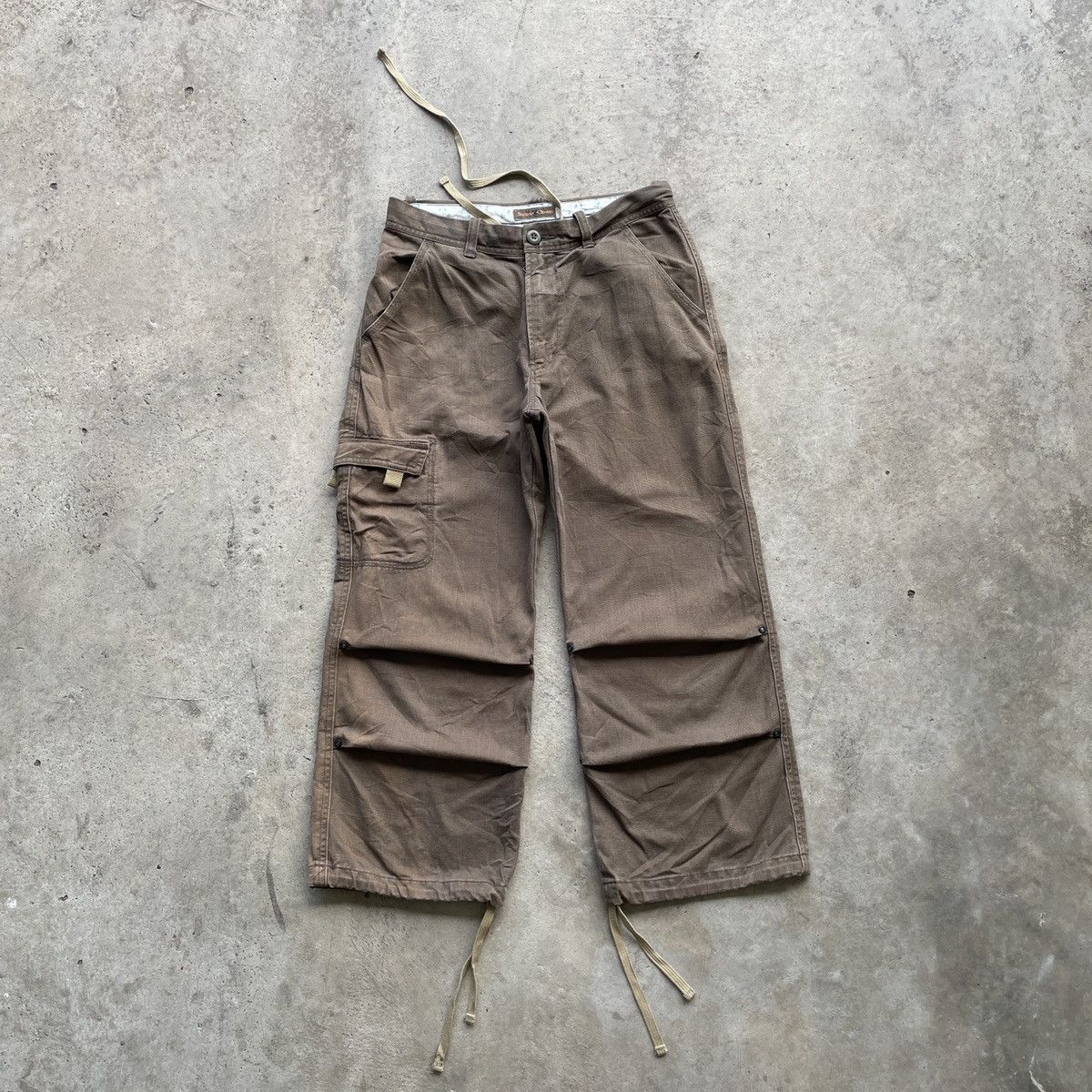image of W26 Vintage Sunny Clouds Multipocket Tactical Cargo Pants in Brown, Men's