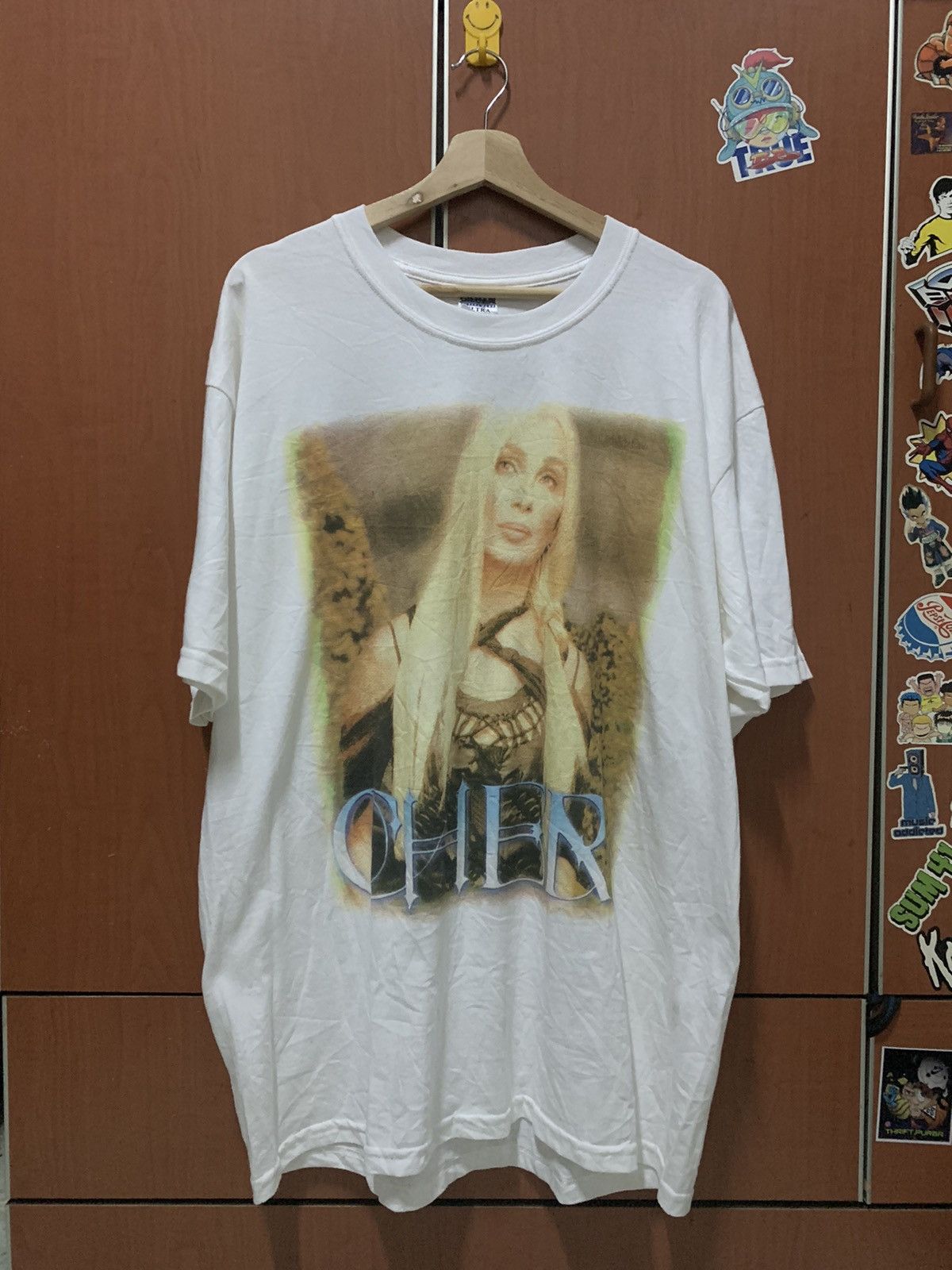 image of Rap Tees x Tour Tee Vintage Cher Farewell Tour T-Shirt 2002!!! in White, Men's (Size Large)