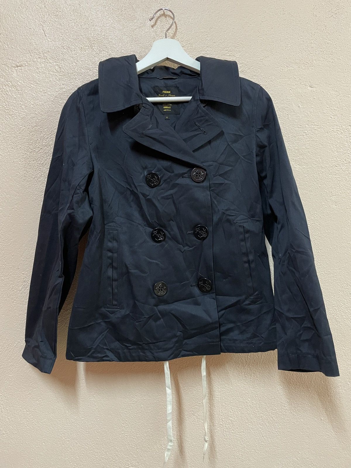 image of Made In USA x Military Vintage Gerald Stewart Fidelity Pea Coat Jacket Menswear M in Dark Blue (Siz