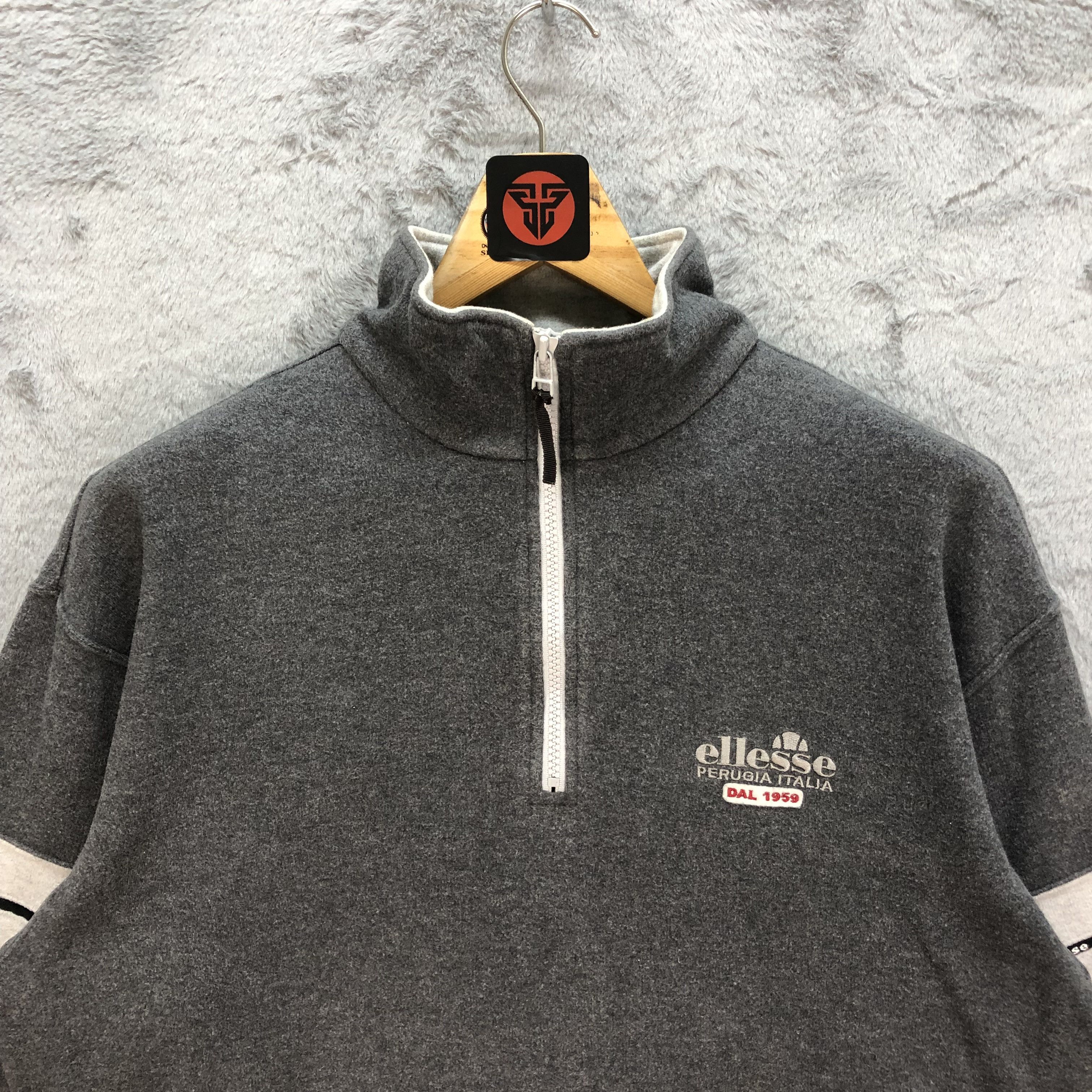 Ellesse Vintage Ellesse Half Zip Turtle Neck Gray Sweater #6175-52 Size US M / EU 48-50 / 2 - 2 Thumbnail