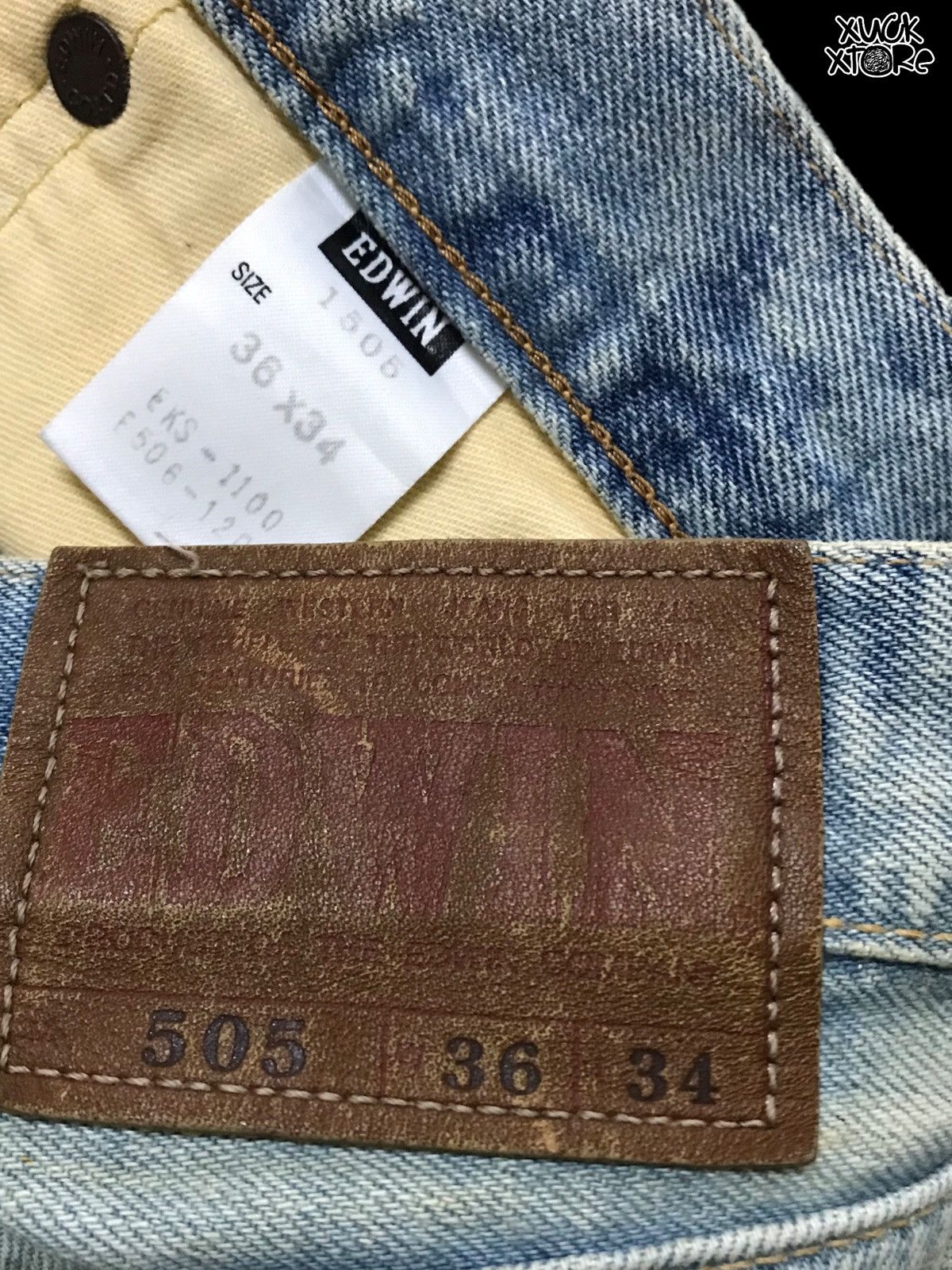 Edwin × Japanese Brand Vintage EDWIN Lot 505 Selvage Design 36 Size US 36 / EU 52 - 13 Thumbnail