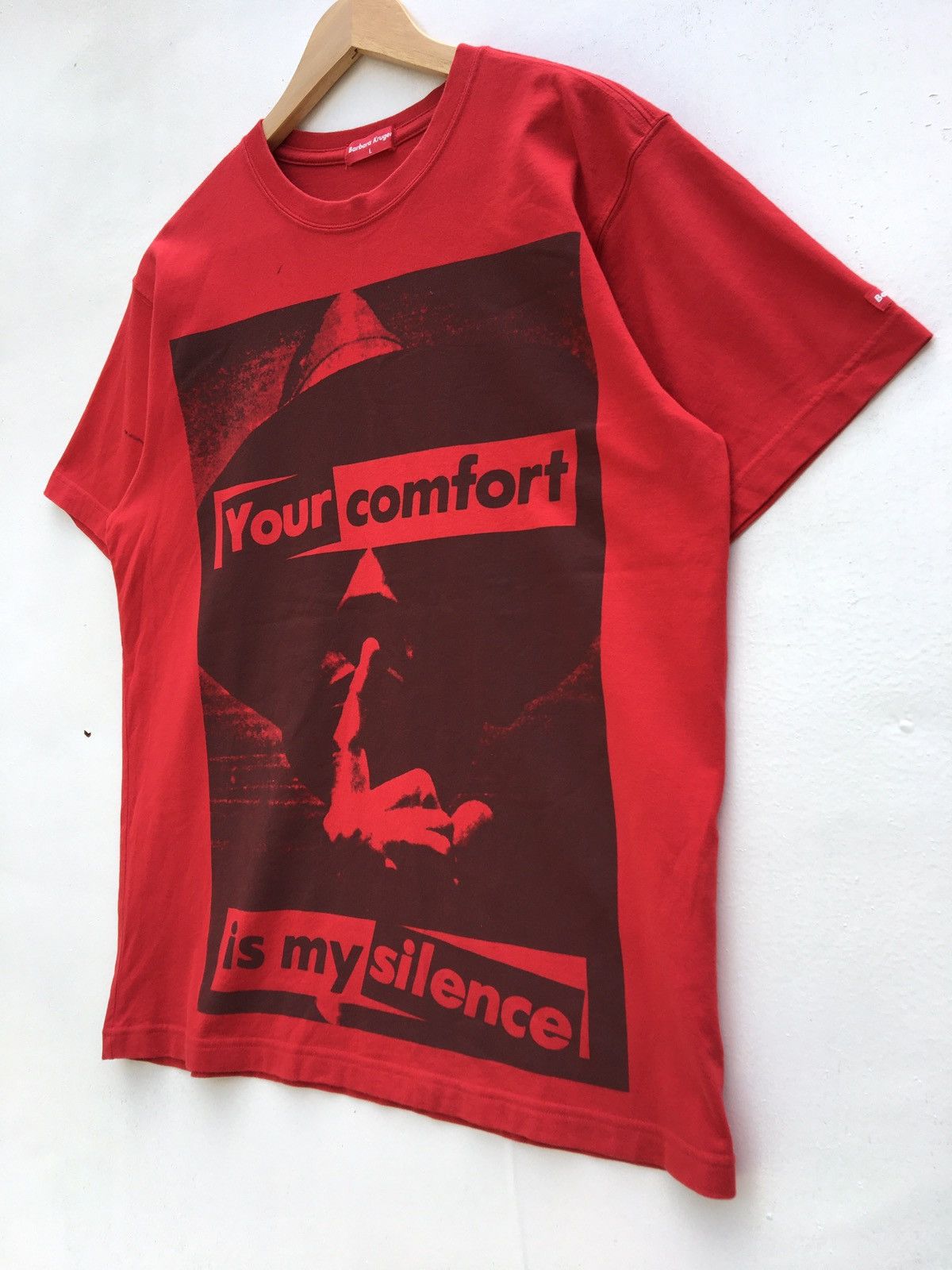 Barbara Kruger Barbara Kruger ‘Your comforts is my silence’ Red Tshirt Size US L / EU 52-54 / 3 - 3 Thumbnail