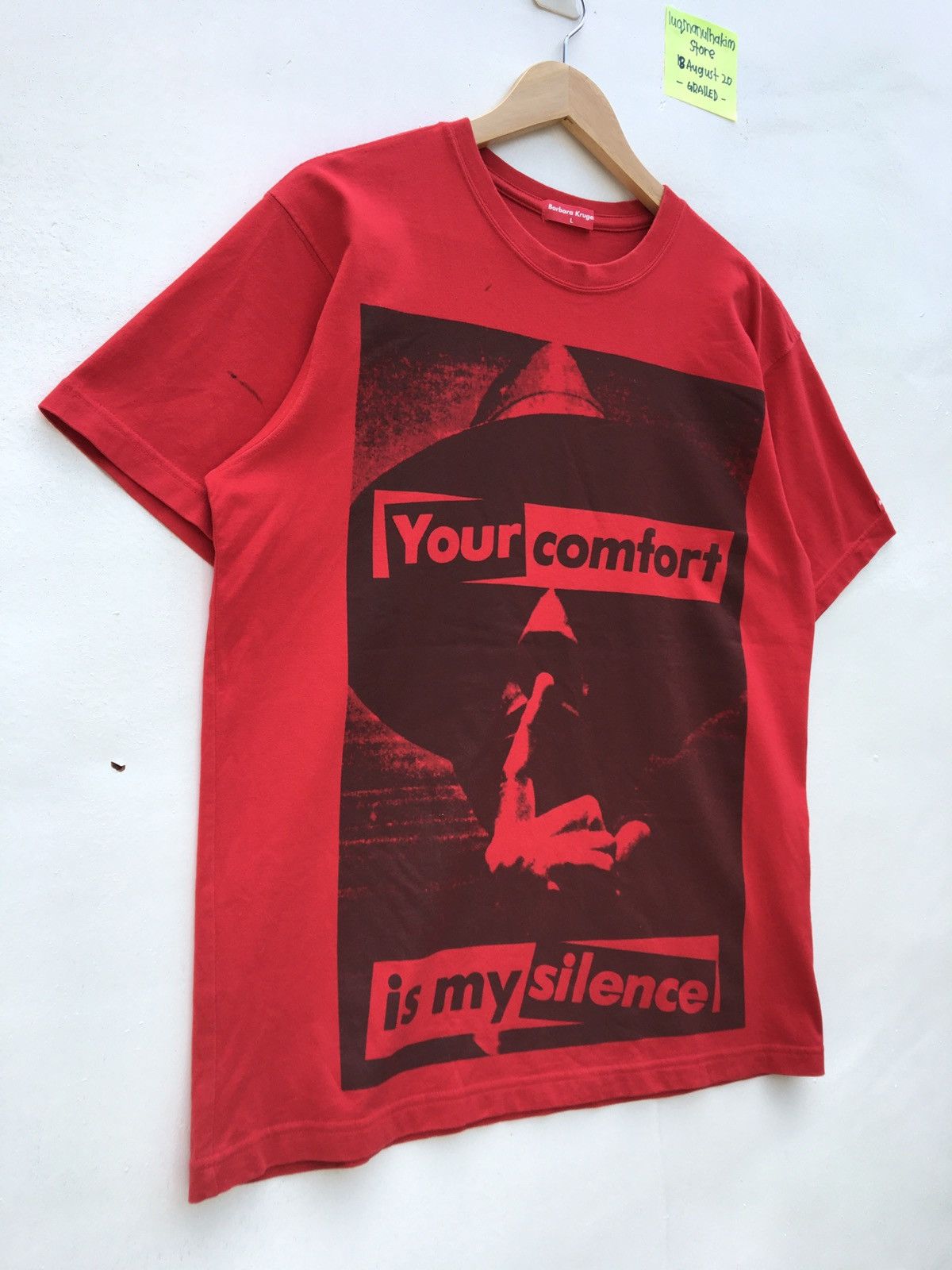 Barbara Kruger Barbara Kruger ‘Your comforts is my silence’ Red Tshirt Size US L / EU 52-54 / 3 - 2 Thumbnail