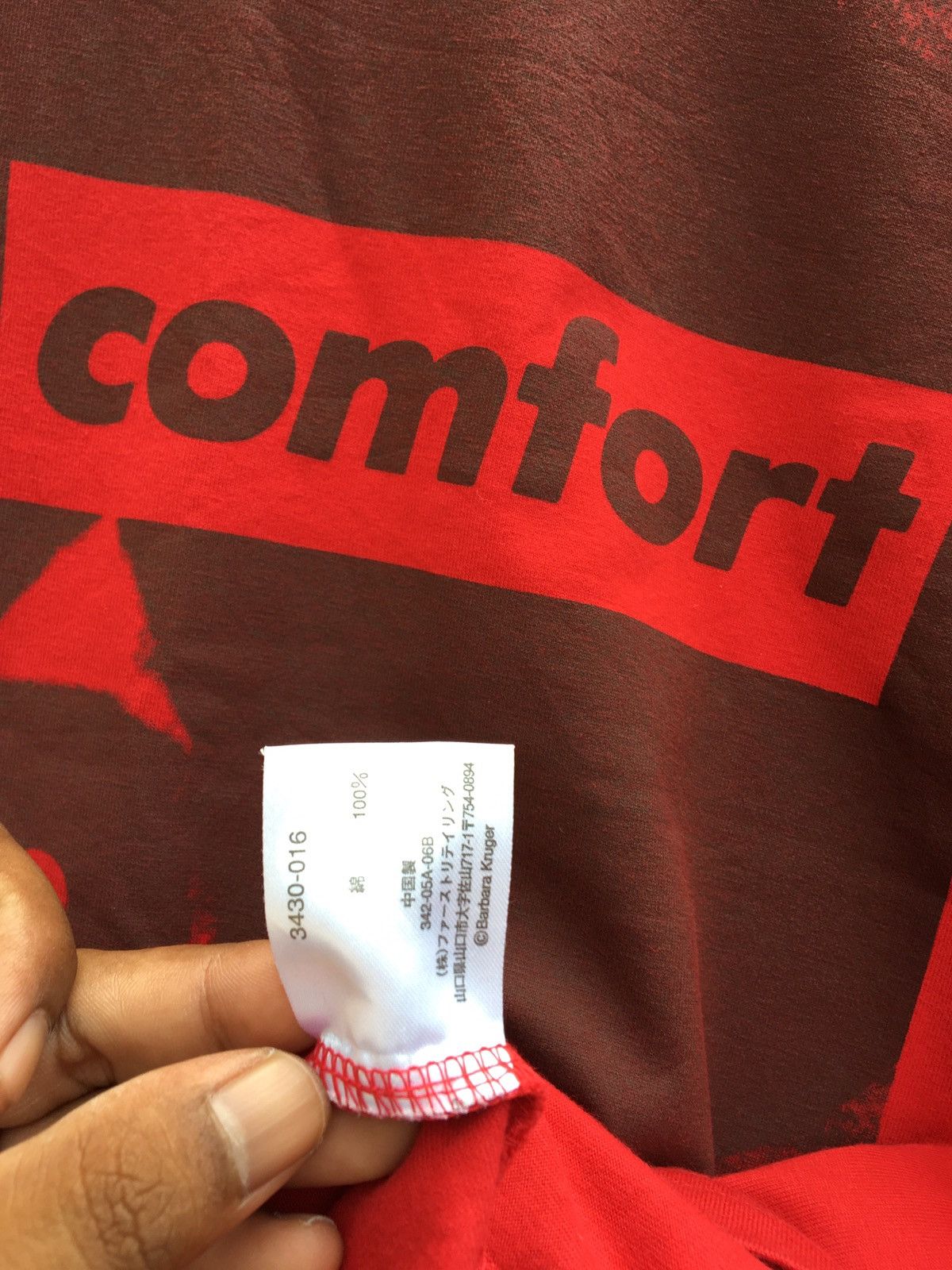 Barbara Kruger Barbara Kruger ‘Your comforts is my silence’ Red Tshirt Size US L / EU 52-54 / 3 - 8 Thumbnail