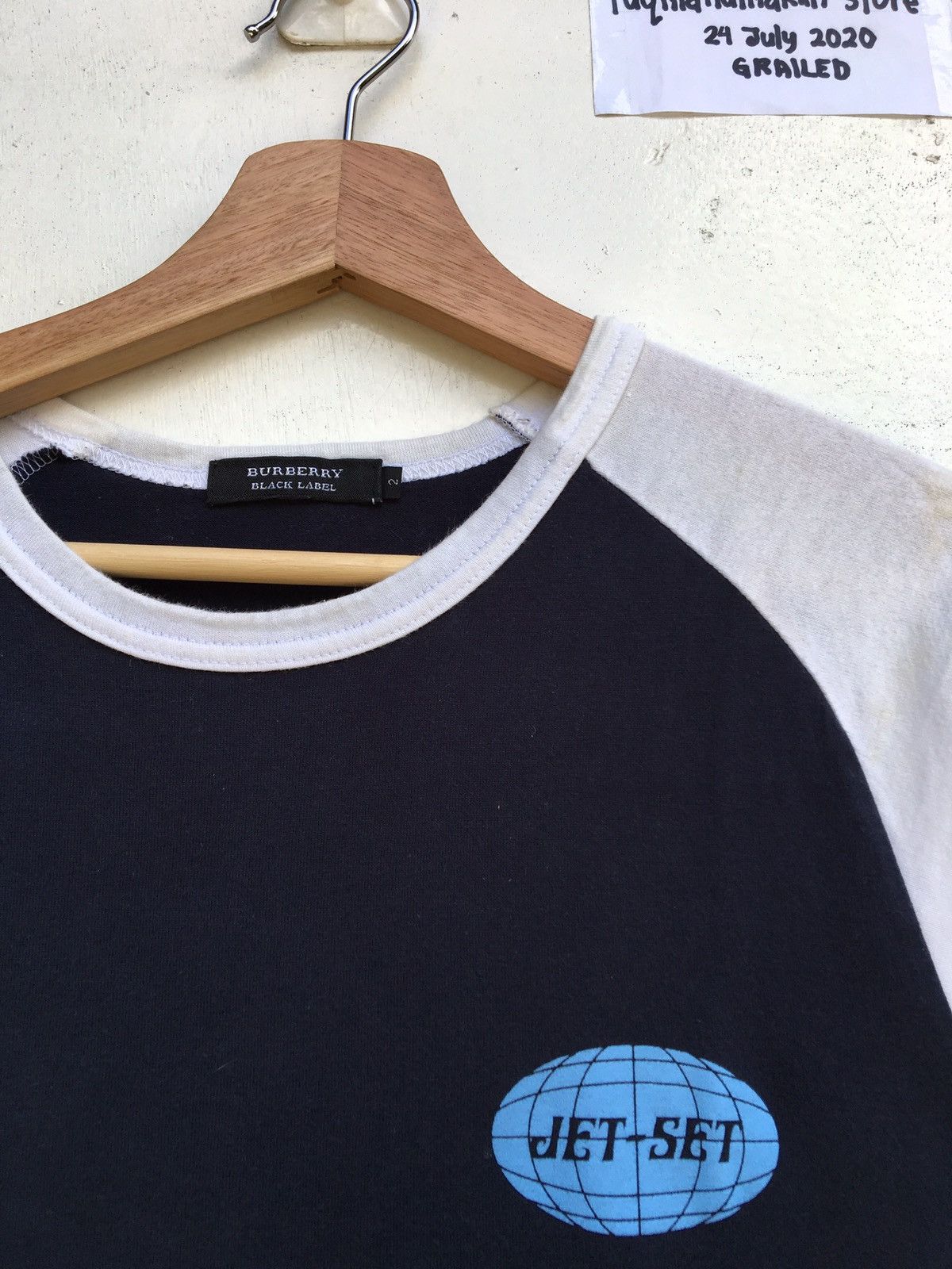 Burberry Vintage Burberry Jet Set Black Label Short Sleeve Size US S / EU 44-46 / 1 - 12 Thumbnail