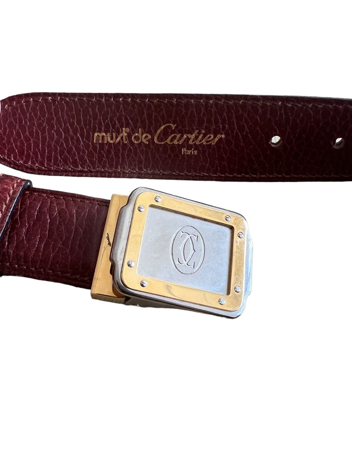 Cartier GRAIL🔥Cartier Paris Gold Pleated Buckle Lamb Leather Belt Size ONE SIZE - 1 Thumbnail