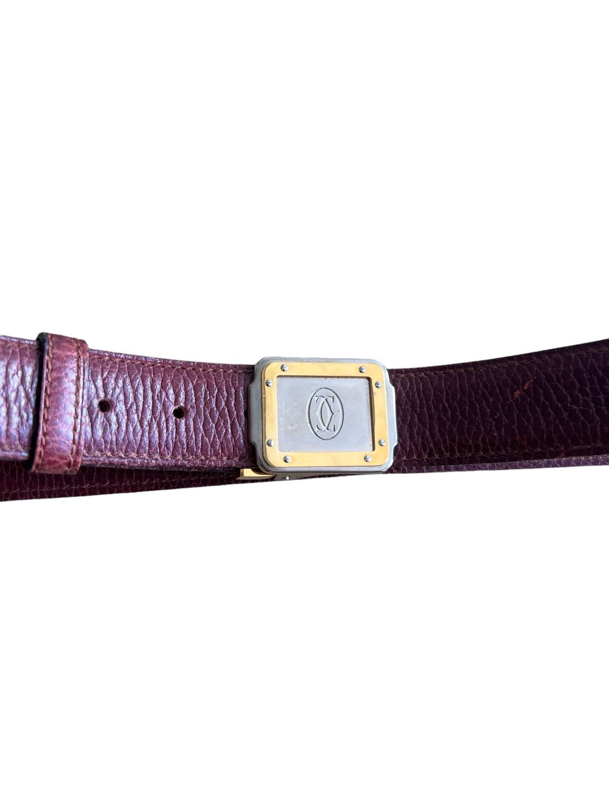 Cartier GRAIL🔥Cartier Paris Gold Pleated Buckle Lamb Leather Belt Size ONE SIZE - 2 Thumbnail