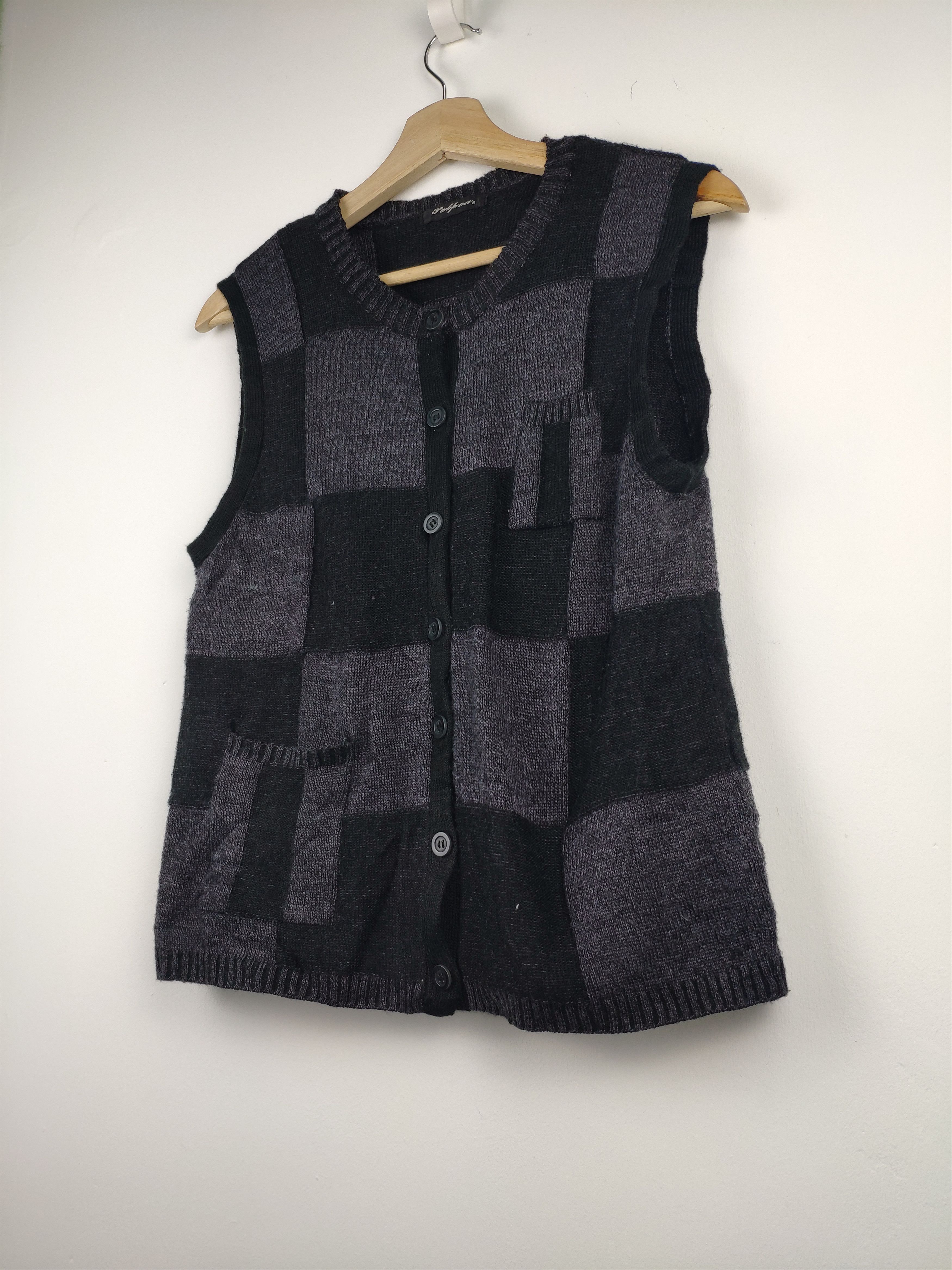 Aran Isles Knitwear × Japanese Brand × Vintage Vintage Wool Knit Vest Patchwork Kapital Boro Style Size US XS / EU 42 / 0 - 2 Thumbnail
