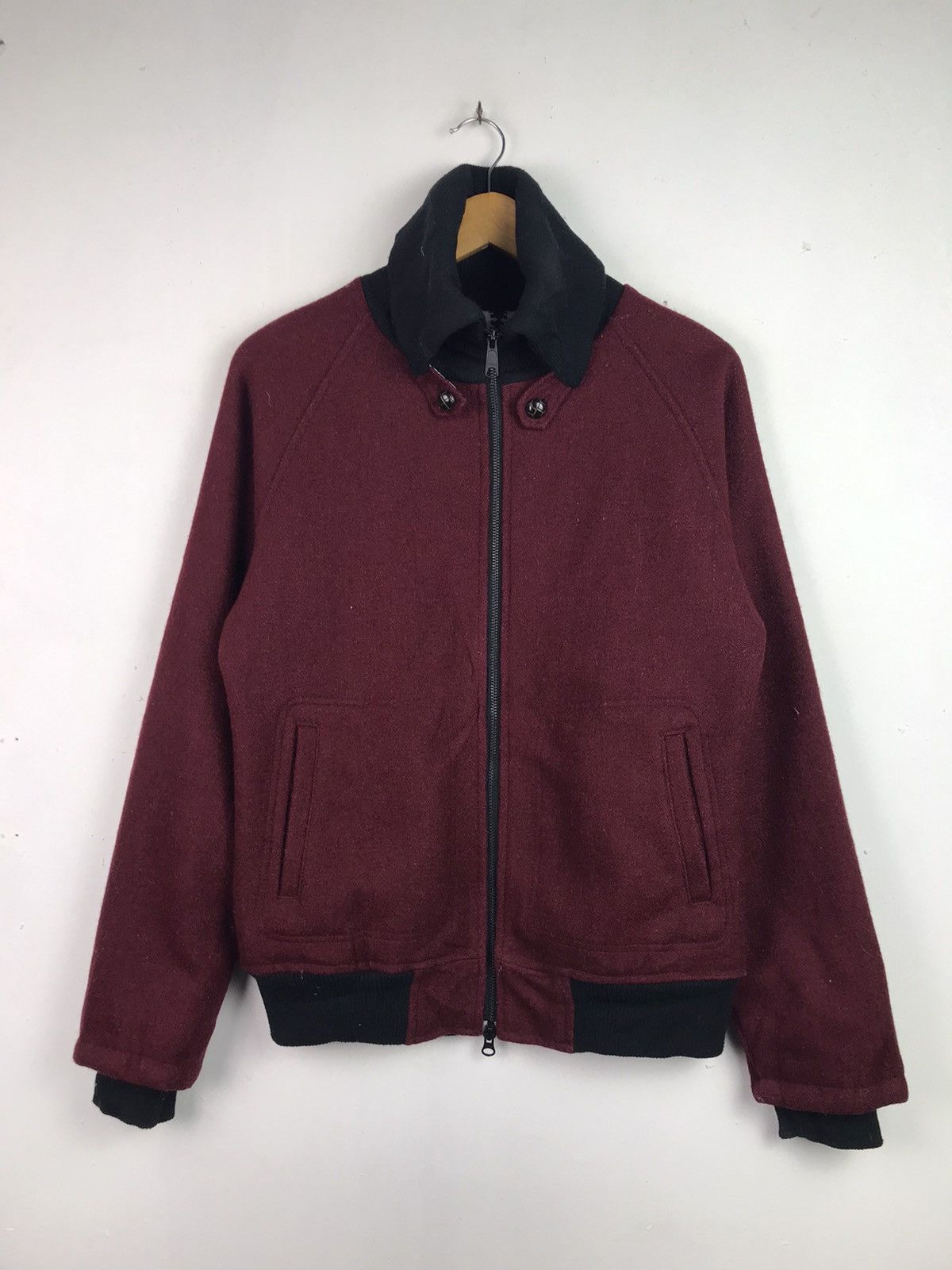 image of Vintage Wool Maroon Jacket Stylish Design, Men's (Size Large)
