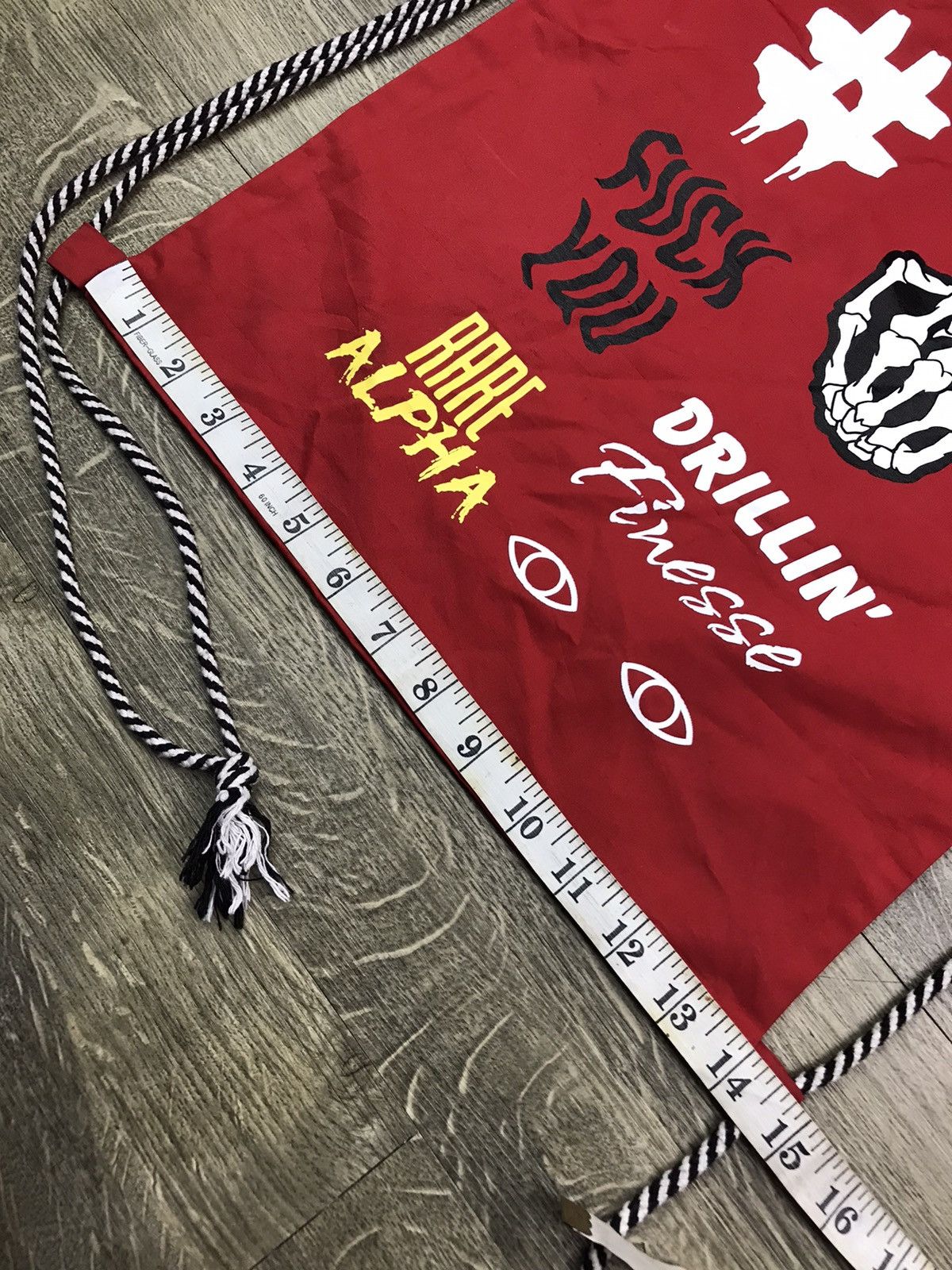 Japanese Brand × Vintage 🖕FUCK YOU RARE ALPHA DRILLIN’ FINESSE DRAWSTRING BAG Size ONE SIZE - 10 Thumbnail