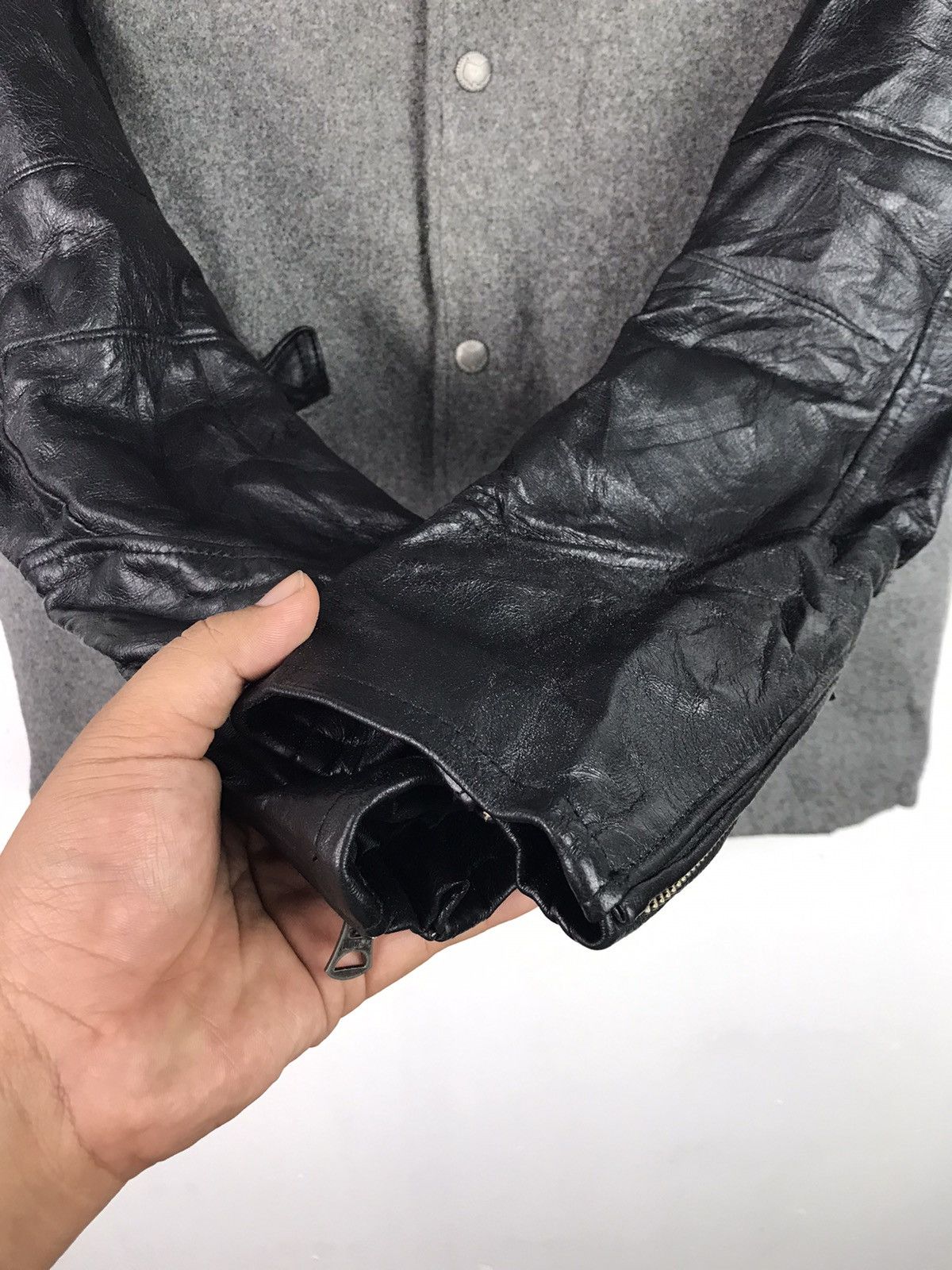 If Six Was Nine Cafe Racers Wool leather jacket rare design Size US L / EU 52-54 / 3 - 7 Thumbnail