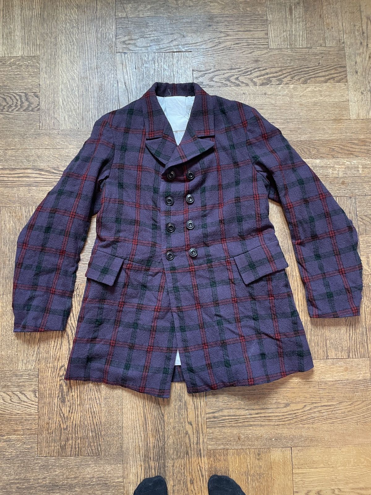 John Alexander Skelton AW18 CIV Double Breasted Raw Edge Coat Size US M / EU 48-50 / 2 - 4 Thumbnail