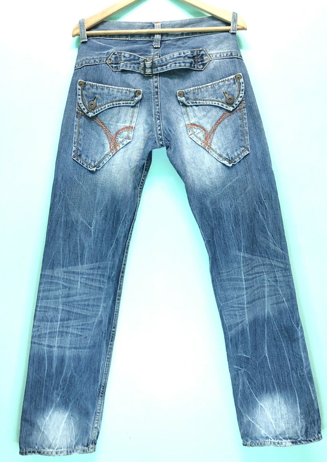 Japanese Brand × Vintage VINTAGE BACK NUMBER GOLD LABEL BUCKLE BACK DISTRESSED DENIM Size US 30 / EU 46 - 7 Thumbnail
