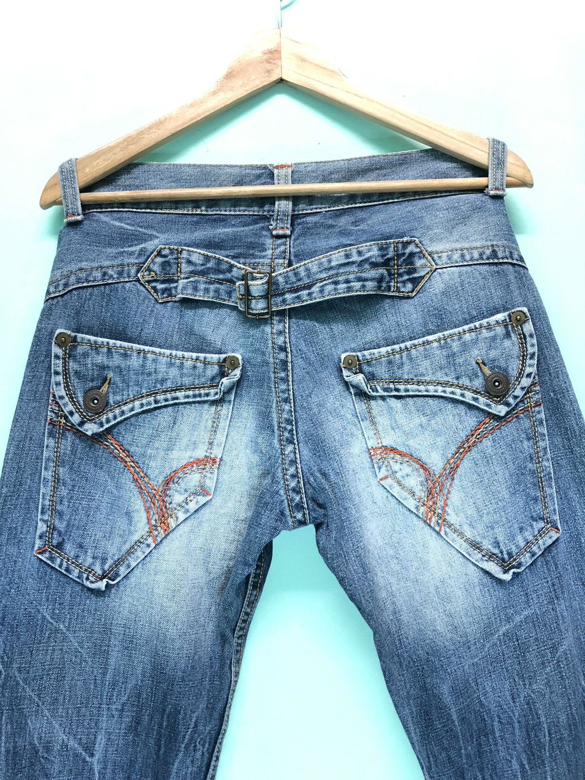Japanese Brand × Vintage VINTAGE BACK NUMBER GOLD LABEL BUCKLE BACK DISTRESSED DENIM Size US 30 / EU 46 - 8 Thumbnail